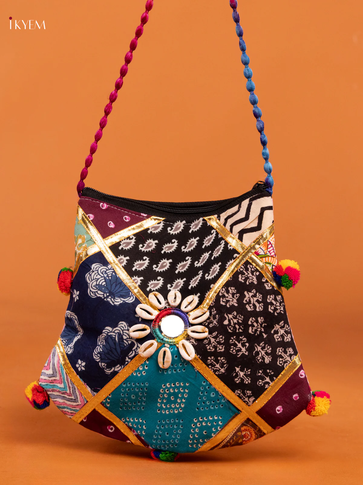 Godari Design Mix Farbric Sling bag