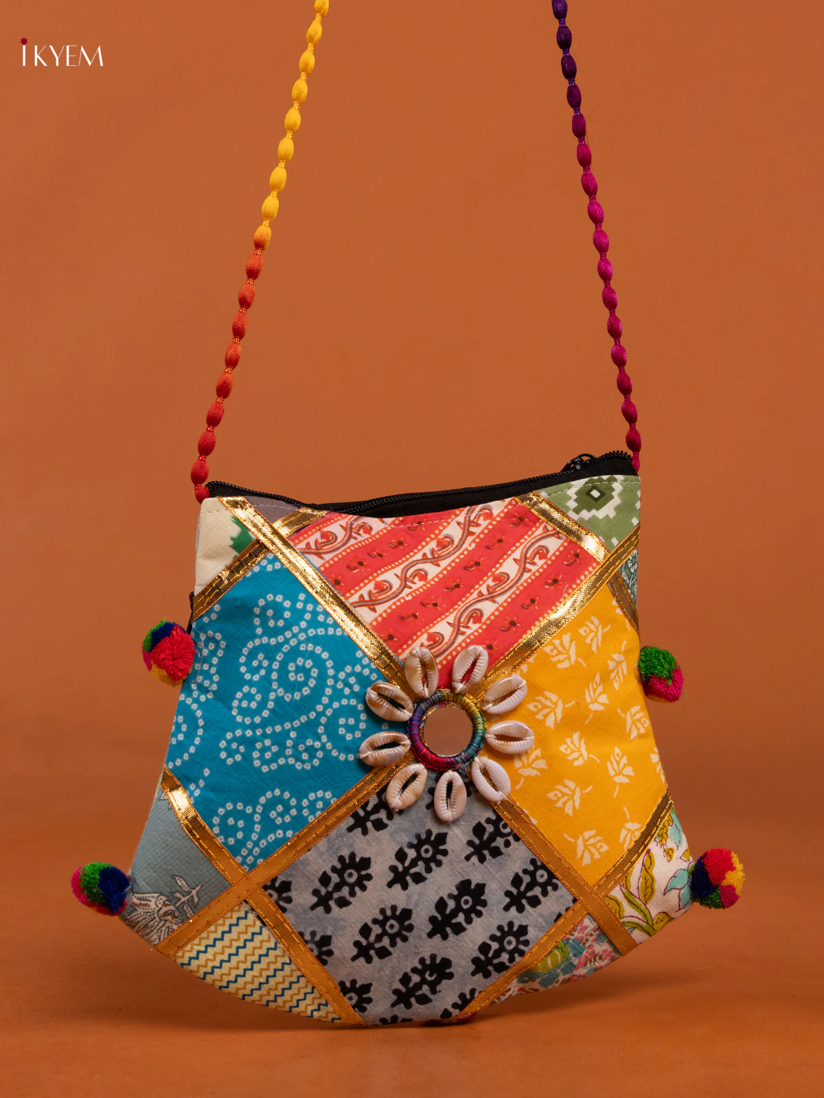 Godari Design Mix Farbric Sling bag