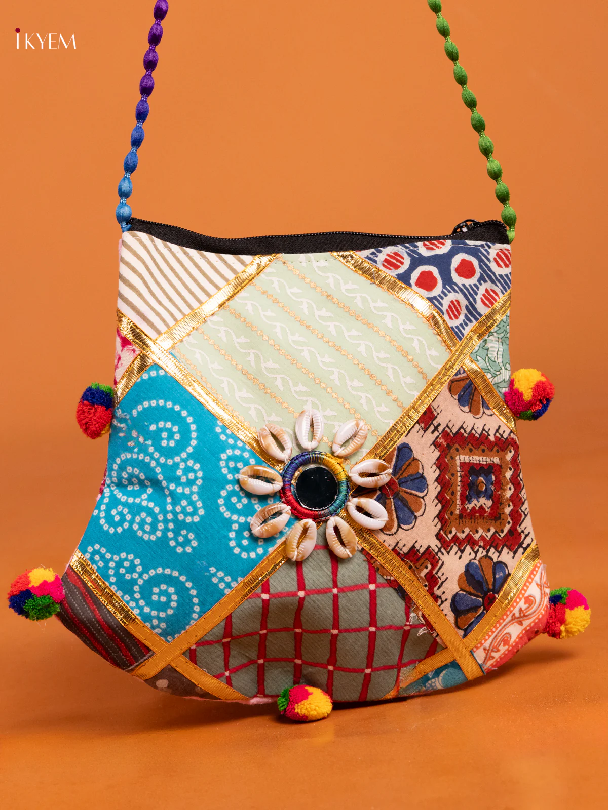 Godari Design Mix Farbric Sling bag