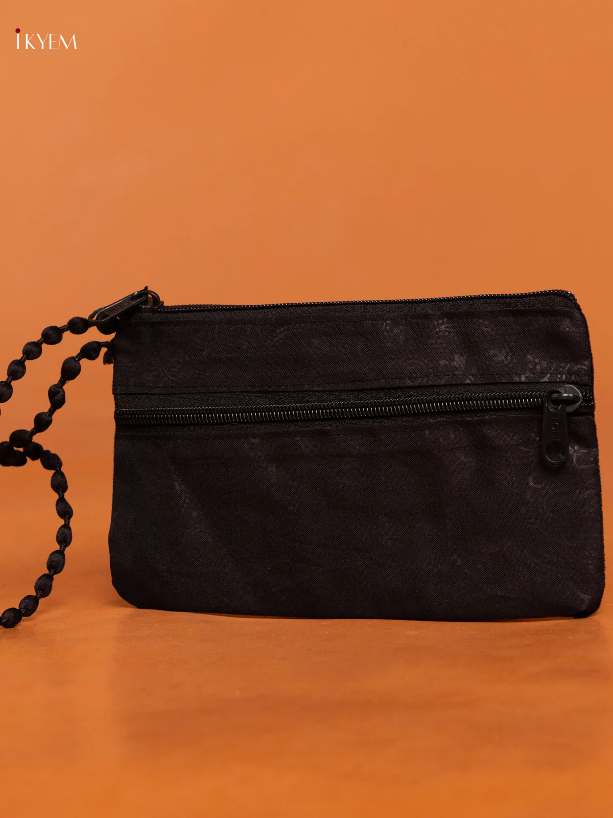 Velvet Embroidered Elephant Design Purse - Black - KD26433 - Image 2