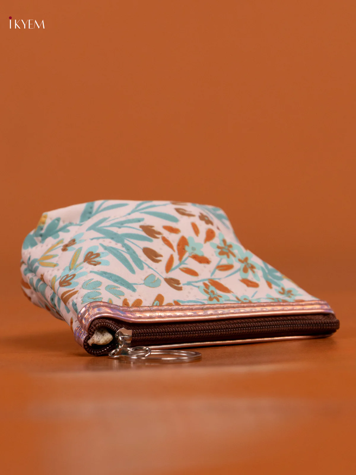 Floral Printed Small Coin Pouch with 1 Compartments - Brown - KD26559 - Image 2