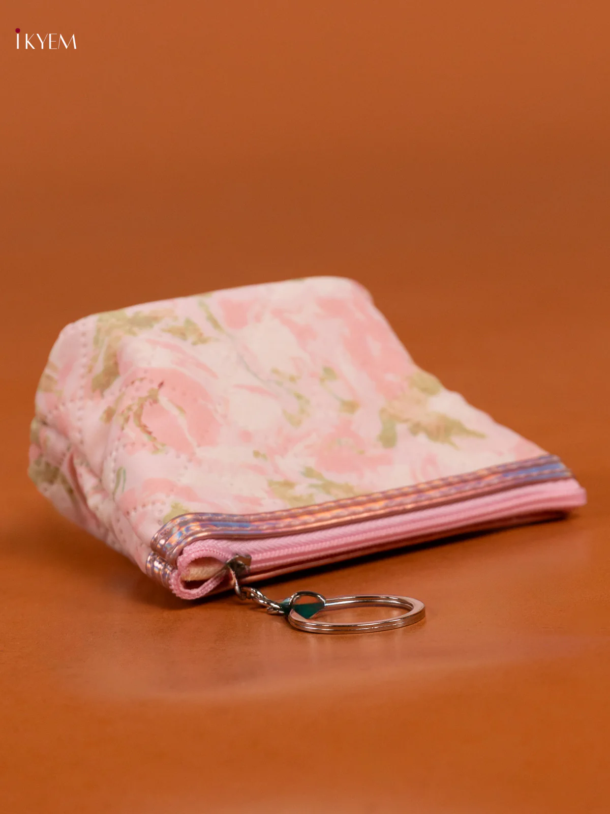 Floral Printed Small Coin Pouch with 1 Compartments - Pink - KD26562 - Image 2