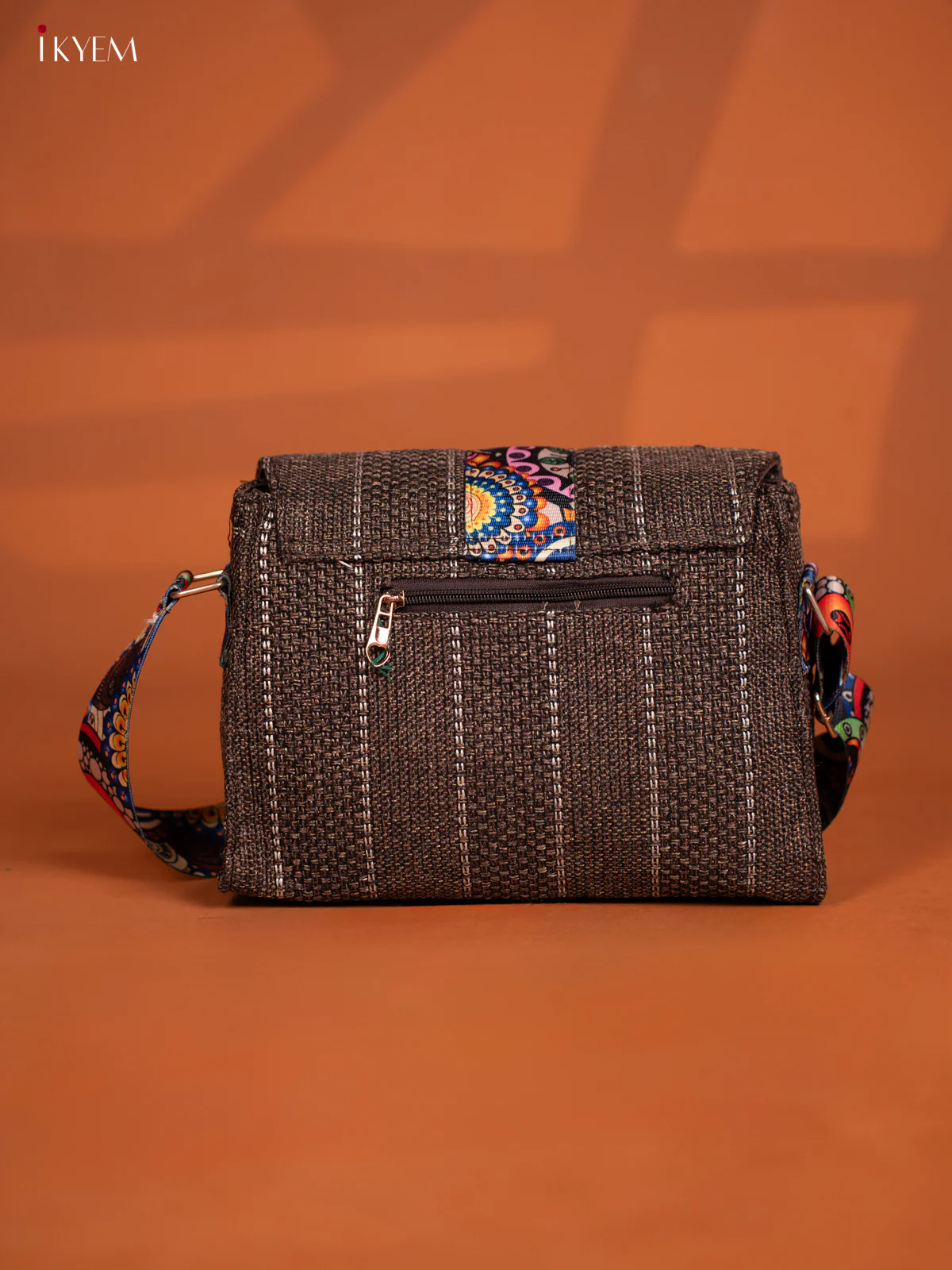 Jacquard Printed Sling Bag - Brown - KD26598 - Image 3