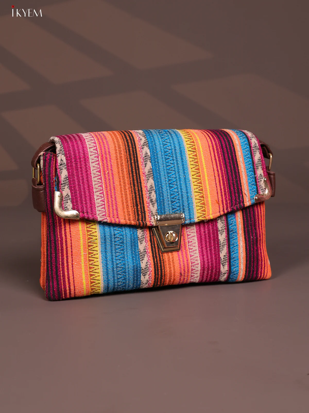Jacquard Leather Sling Bag Gusset & Flap - Multi Colour - KD26815 - Image 2