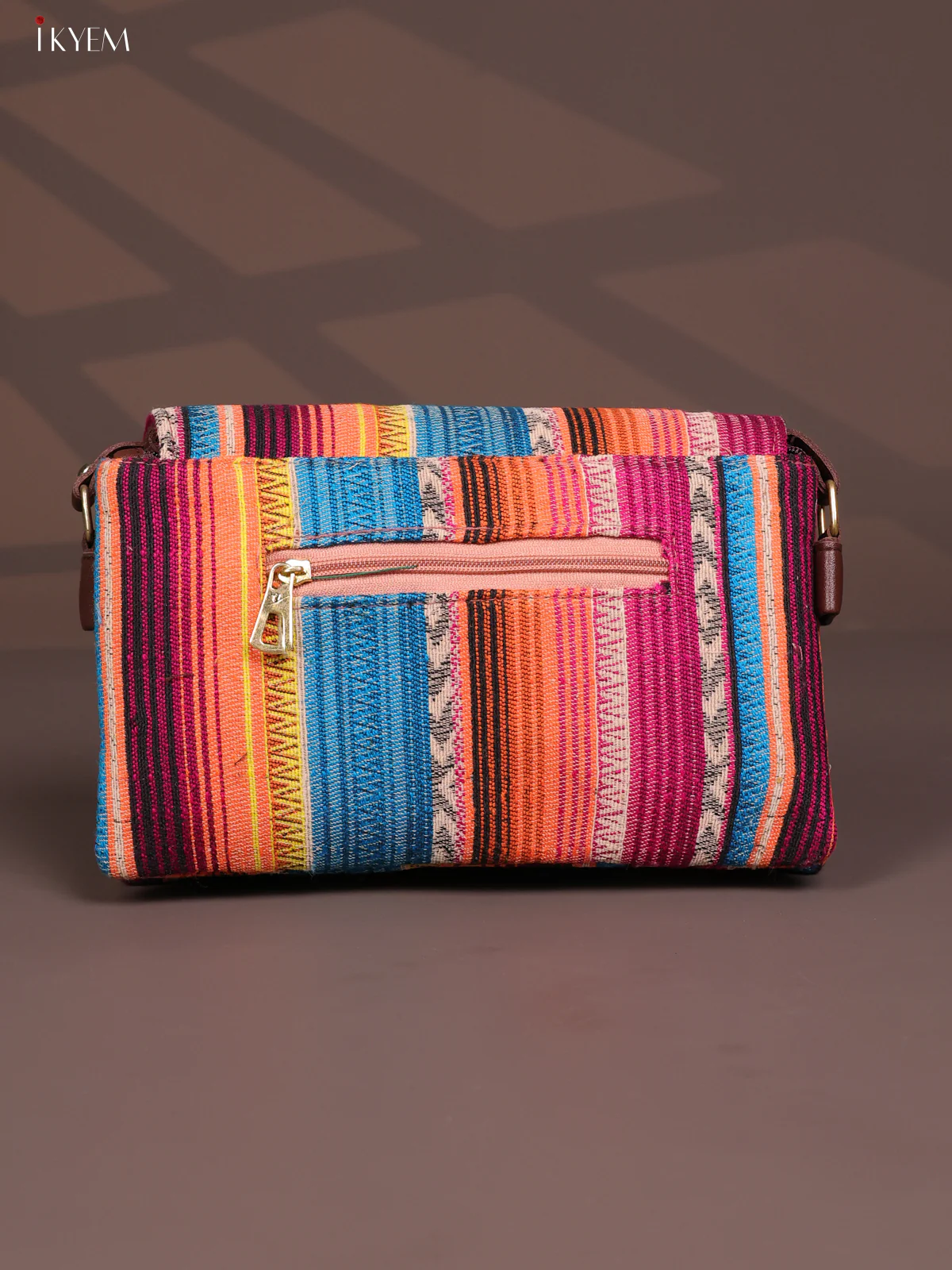 Jacquard Leather Sling Bag Gusset & Flap - Multi Colour - KD26815 - Image 3