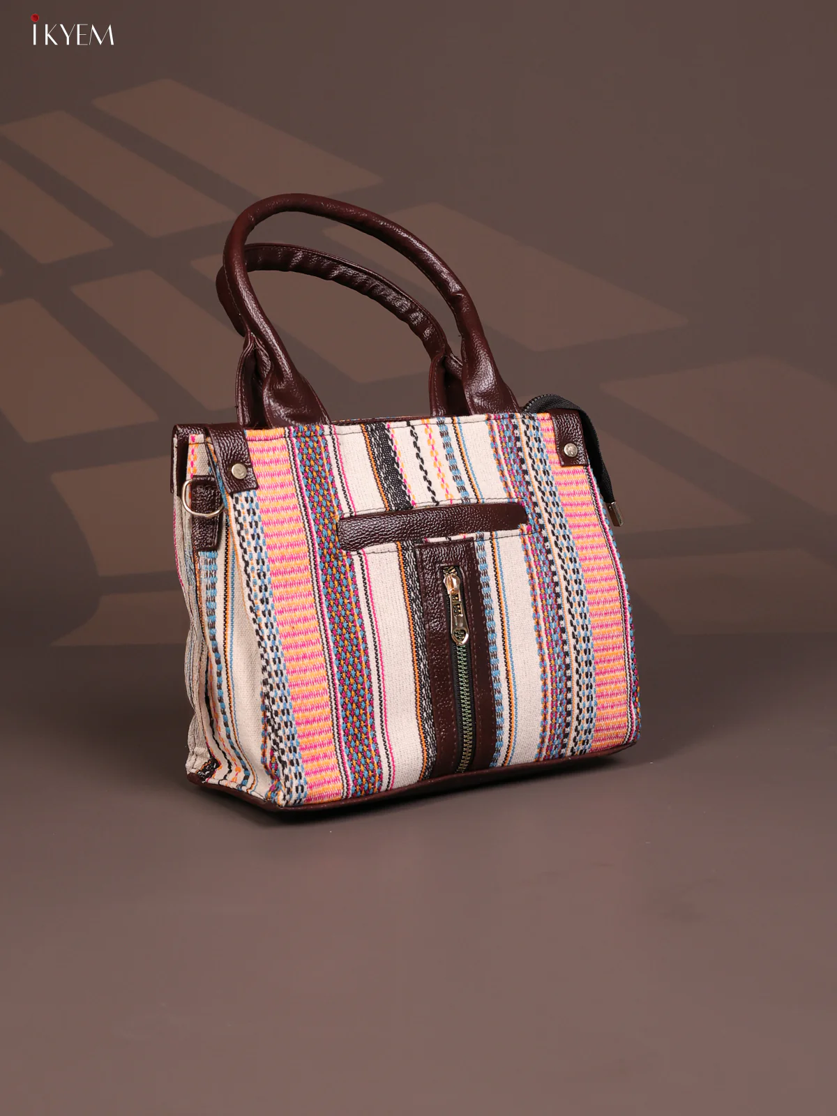 Jacquard Embroidery Handbag 2 compartments & 1 pocket Multicolour - KD26868 - Image 2