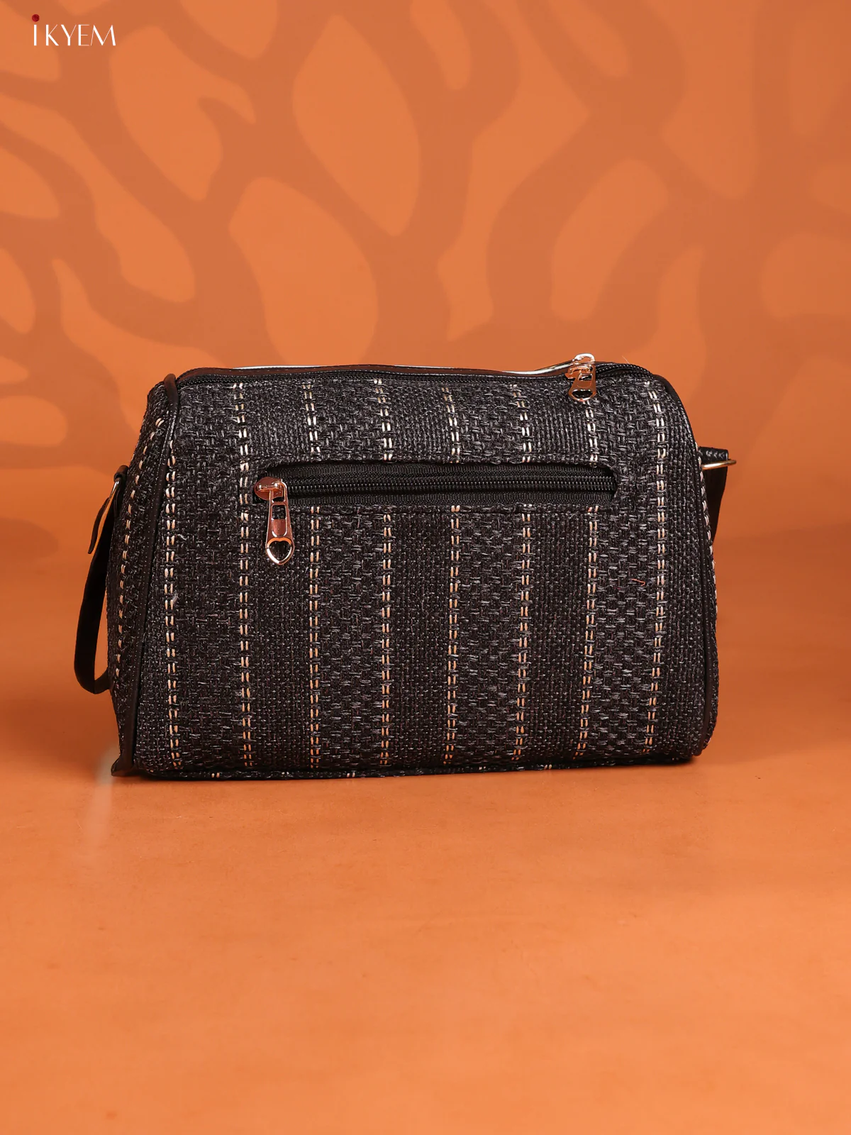 Jacquard Elephant printed Leather Sling bag with 3 compartments- Green - KD26876 - Image 2