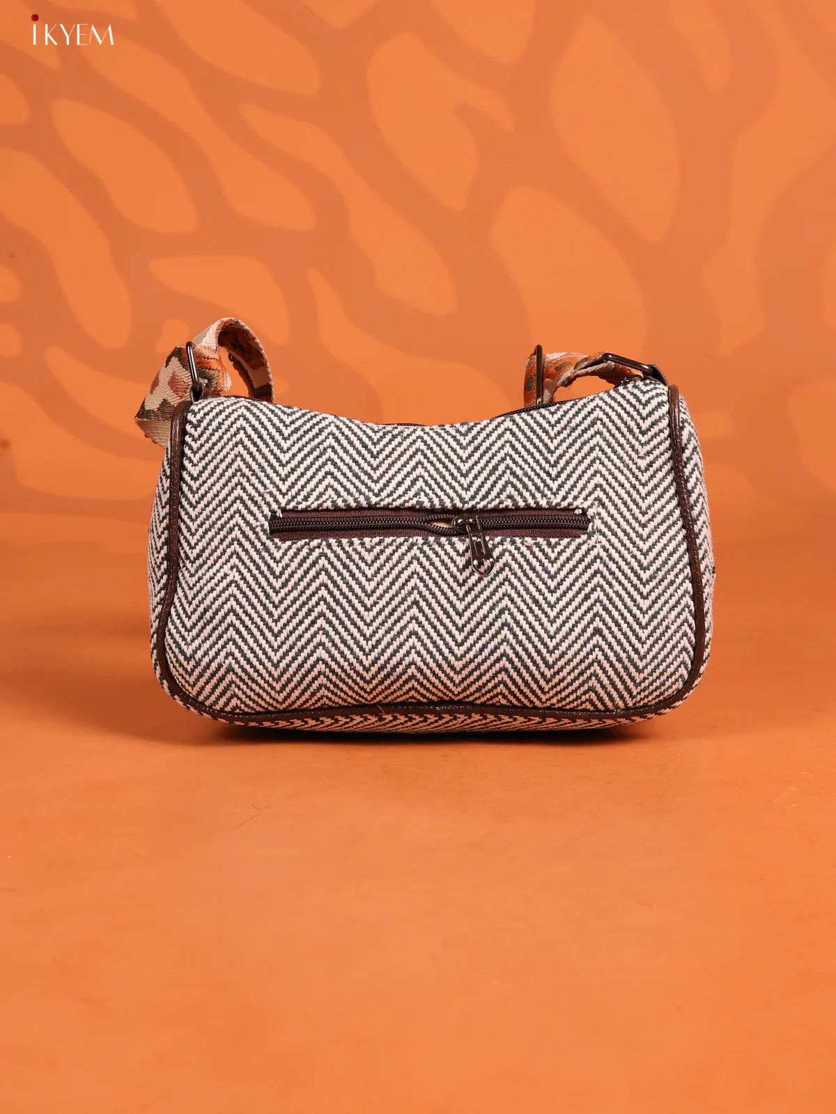 Jacquard Printed Sling Handbag with 3 Compartments - Green - KD26931 - Image 3