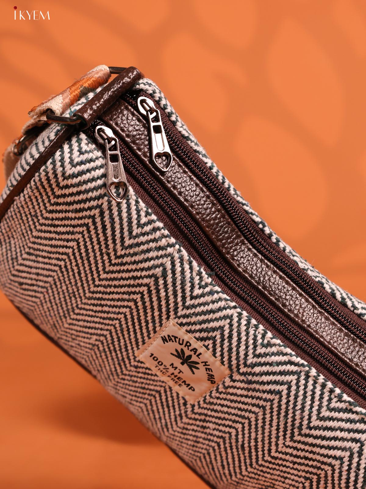 Jacquard Printed Sling Handbag with 3 Compartments - Green - KD26931 - Image 5