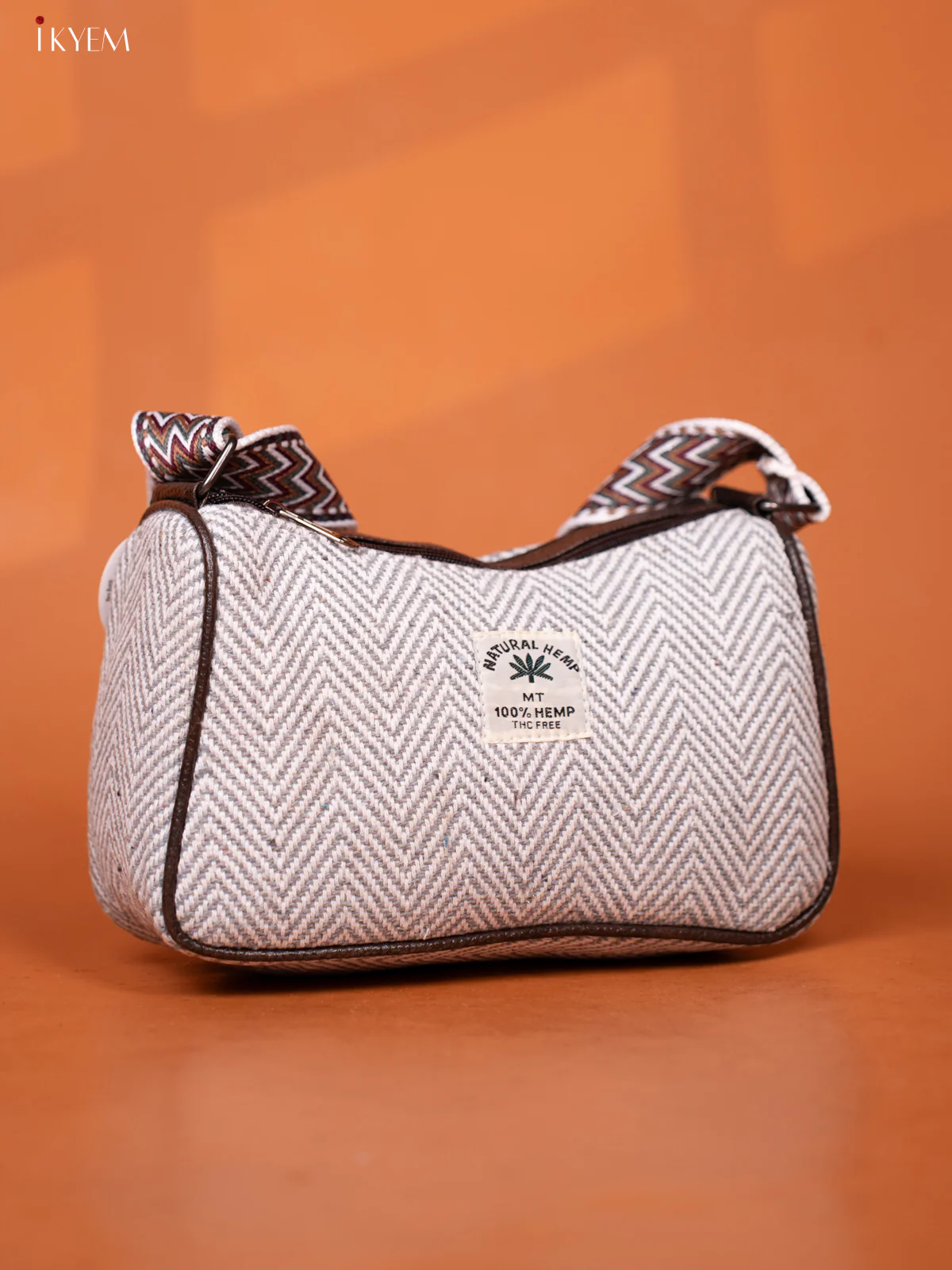 Jacquard Printed Sling Handbag with 3 Compartments - Grey - KD26932 - Image 2