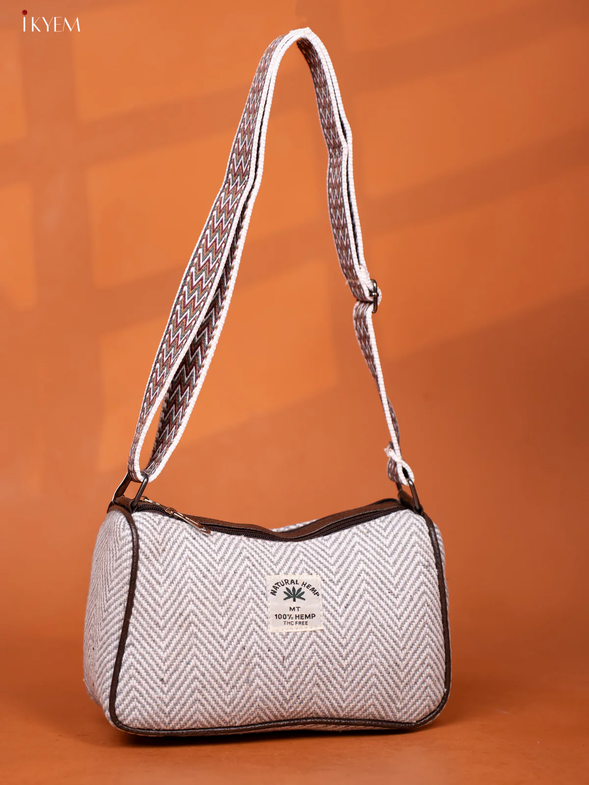 Jacquard Printed Sling Handbag with 3 Compartments - Grey - KD26932 - Image 3