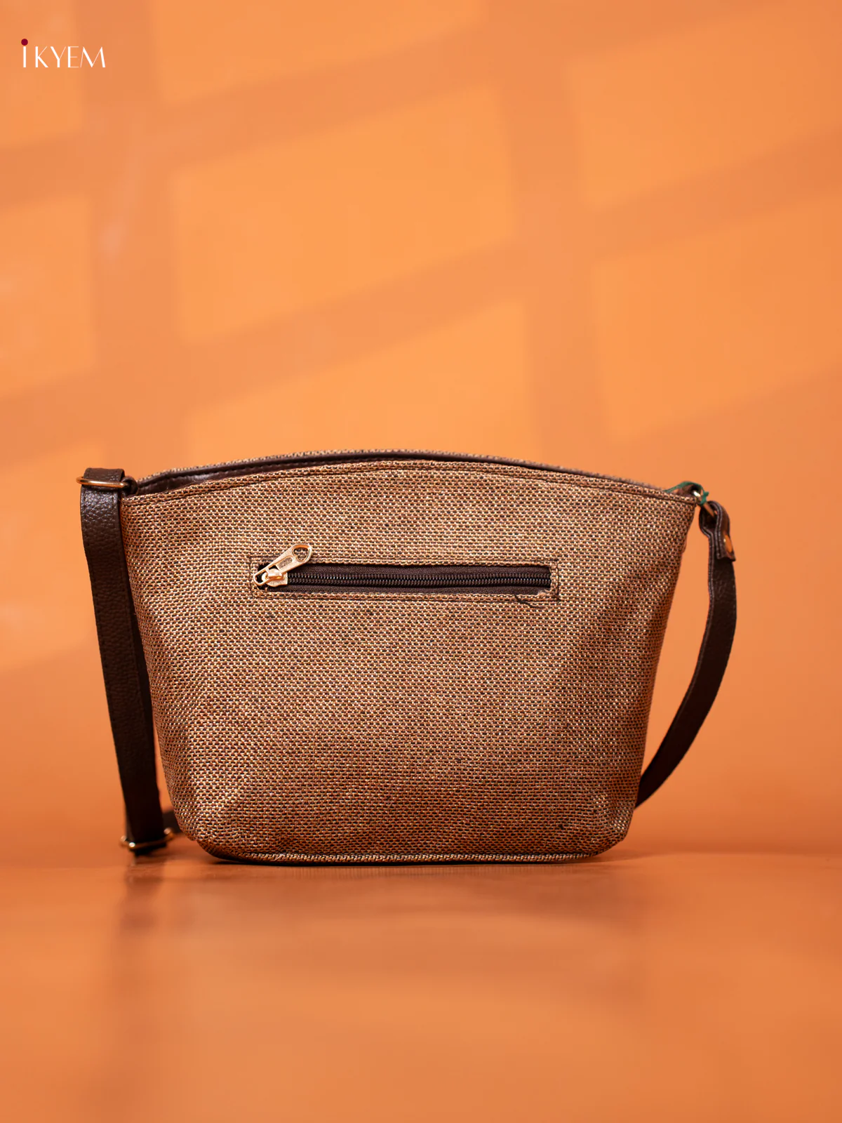 Semi Jute Leather Sling Bag - Sandal - KD26958 - Image 4