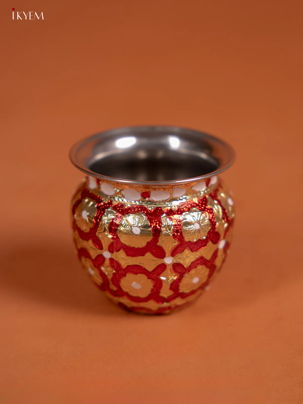 Meenakari Hand Painted Kalsam - Red - KD30129 - Image 2