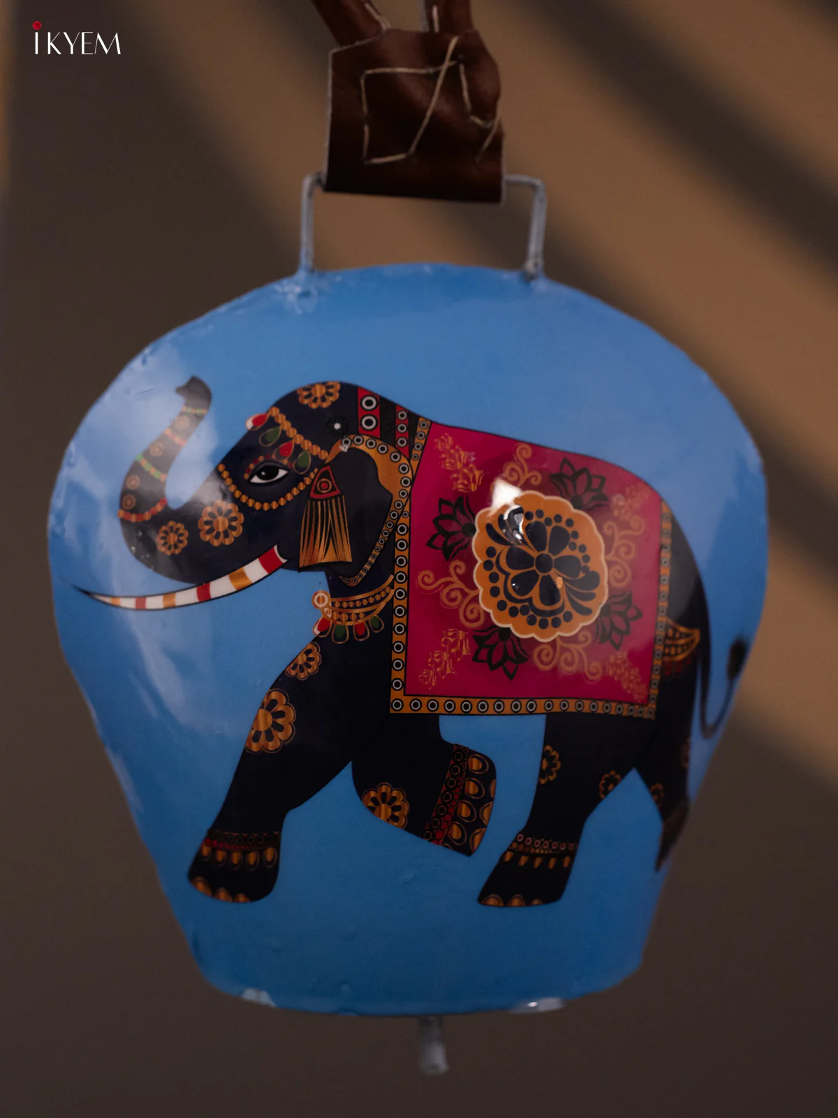 Hand Painted Cow bell with Rope Handle -KE06121 - Image 3