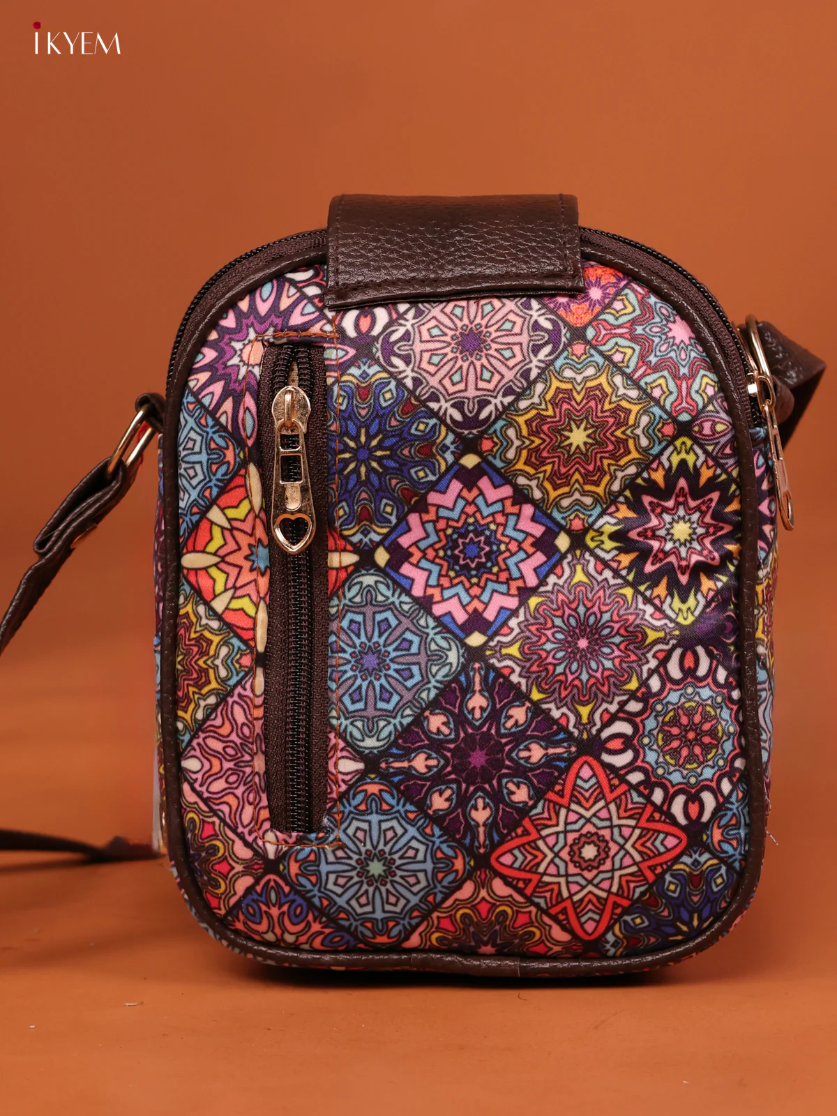 Mandala Print Sling Bag with 3 Compartments - Multicolour - KE10141 - Image 2