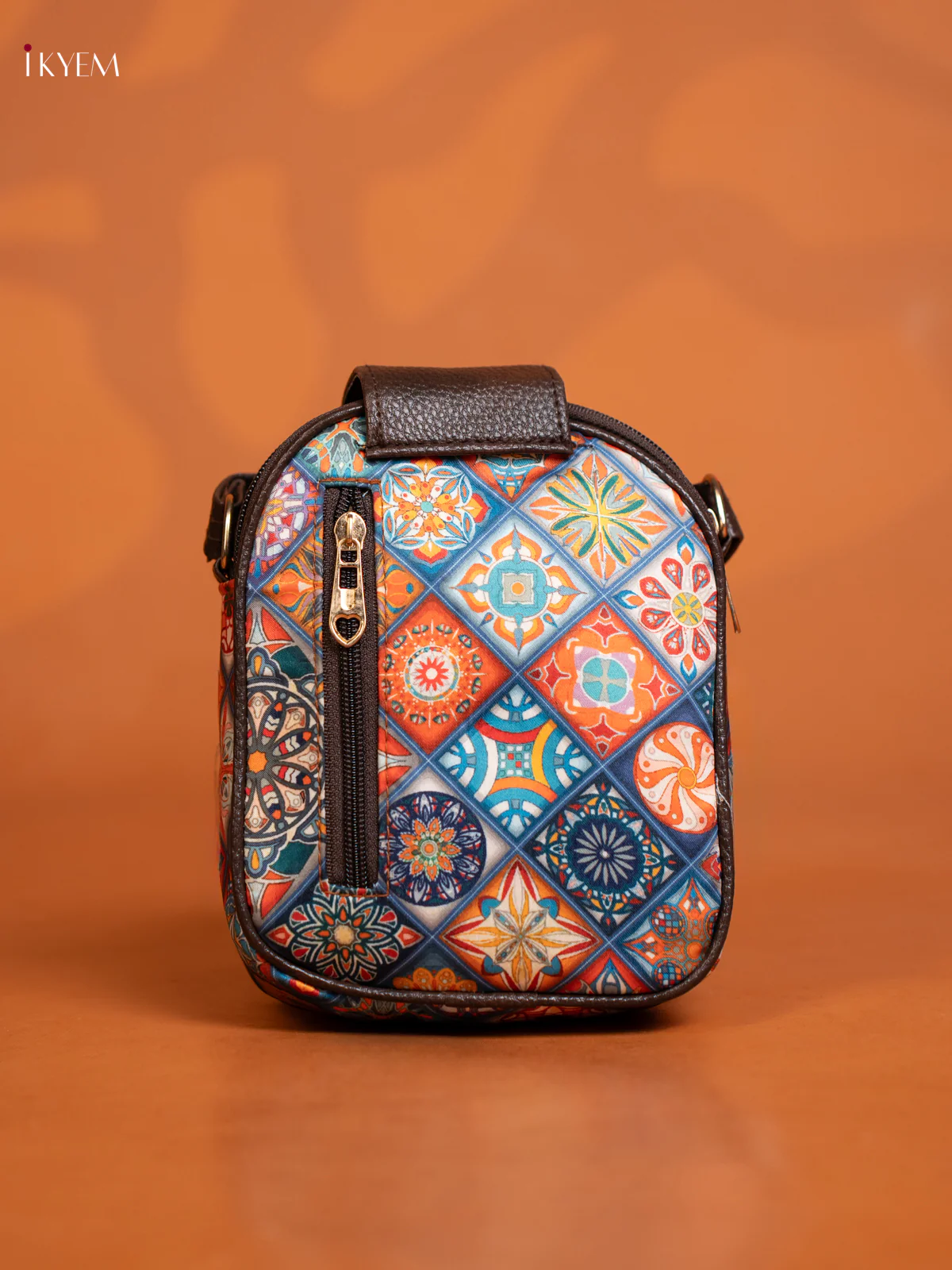 Mandala Print Sling Bag with 3 Compartments - Multicolour - KE10143 - Image 3