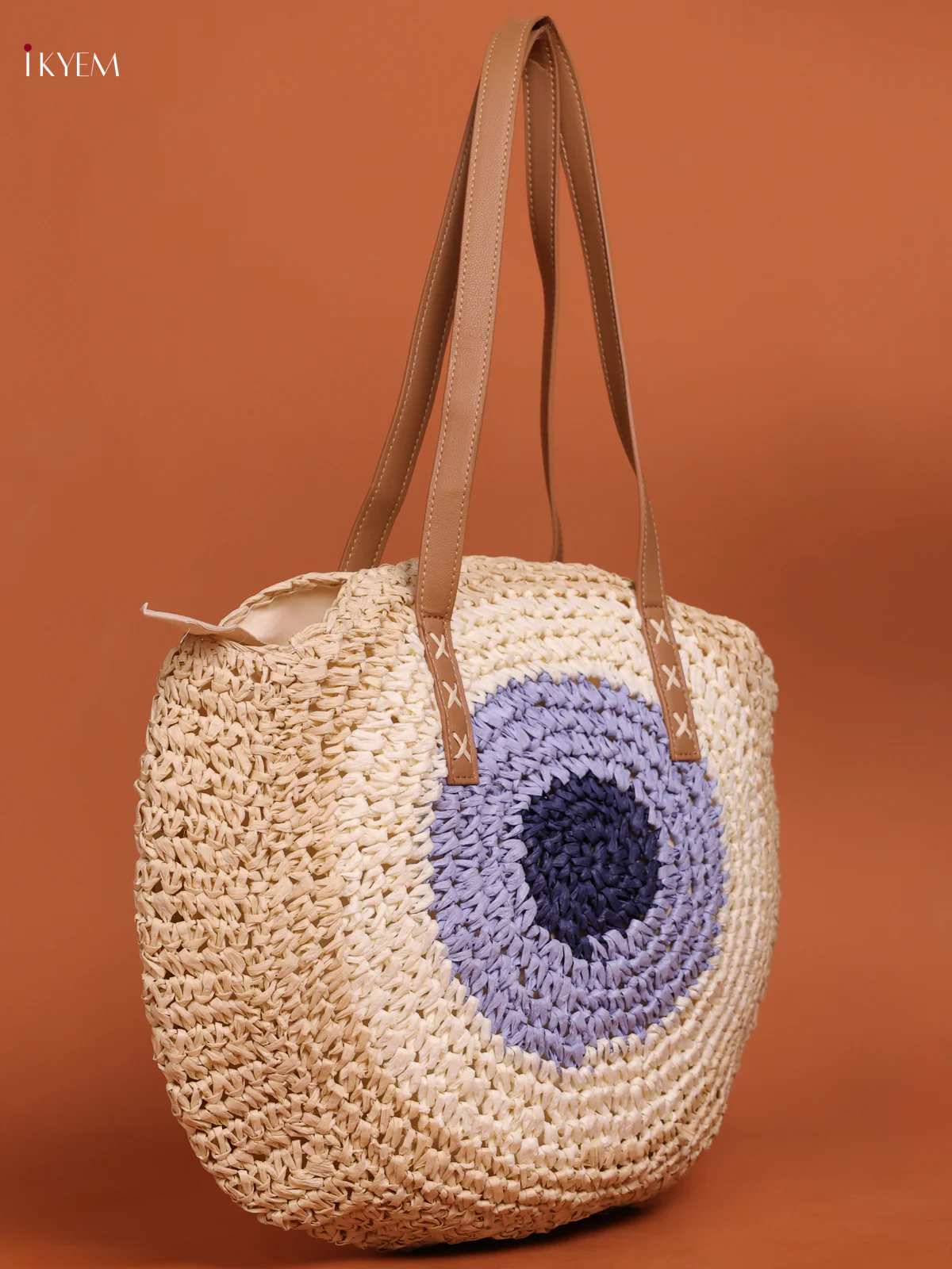 Round Beach Shoulder Bag with zipper - KE16117 - Image 2