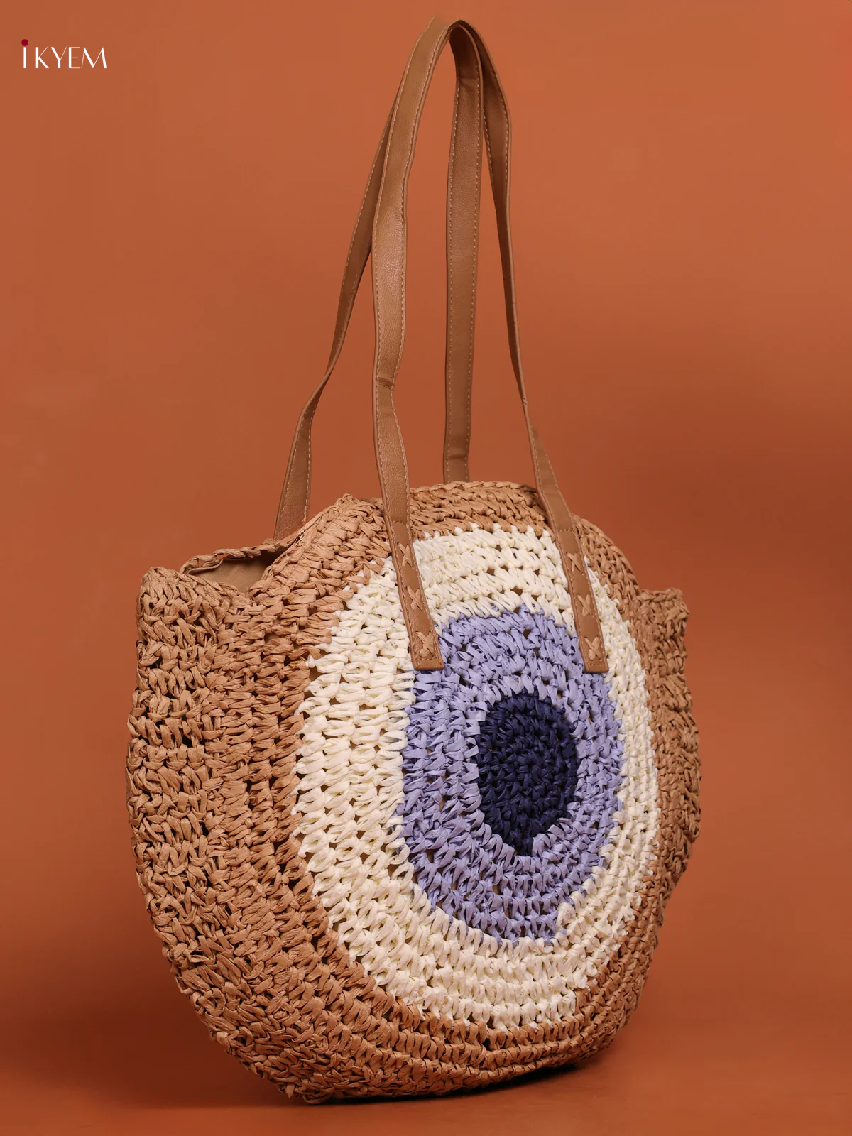 Round Beach Shoulder Bag with zipper - KE16121 - Image 2