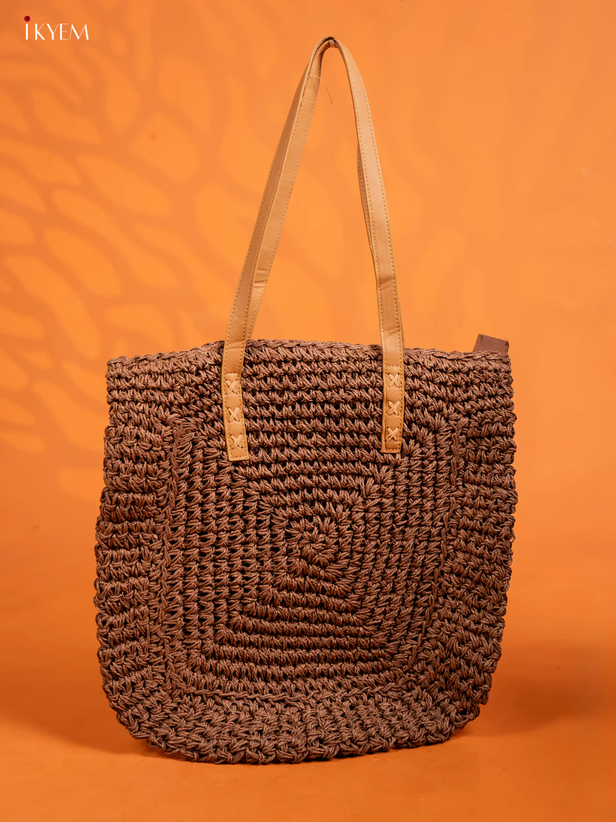 Beach Shoulder Bag with zipper - coffee brown - KE16134 - Image 2
