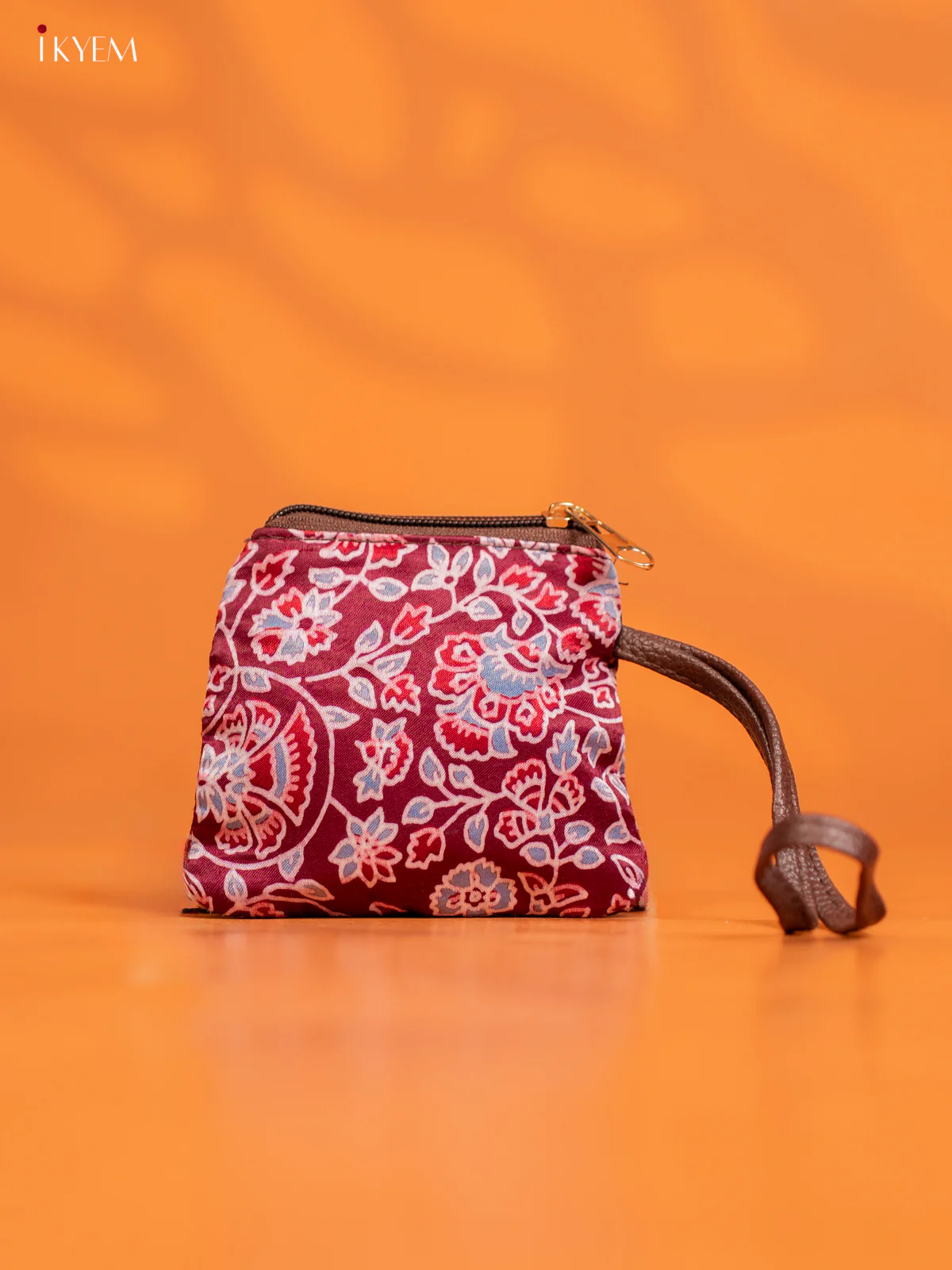 Ajrakh Printed Hand Bag with Small pouch - Maroon - KE16150 - Image 4