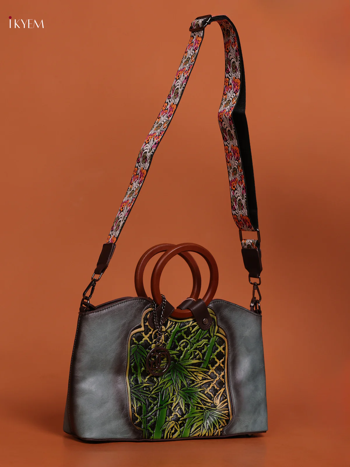 Leather Tote Sling And Hand  Bag Blue - Image 2