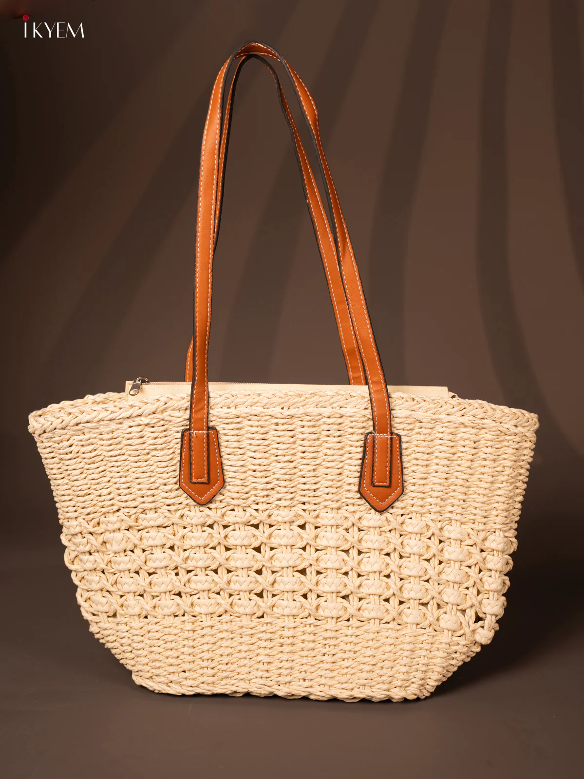 Woven Pattern Shoulder Bag Off White - KE16191