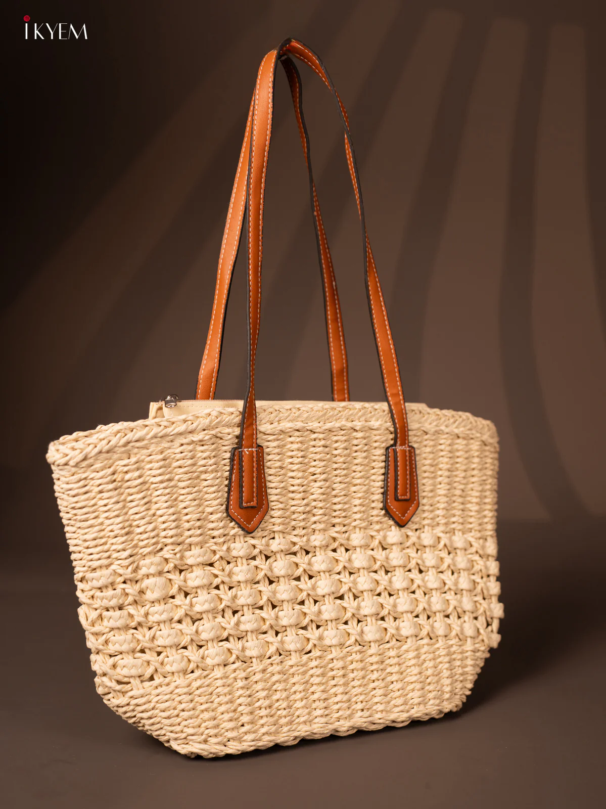 Woven Pattern Shoulder Bag Off White - KE16191 - Image 3