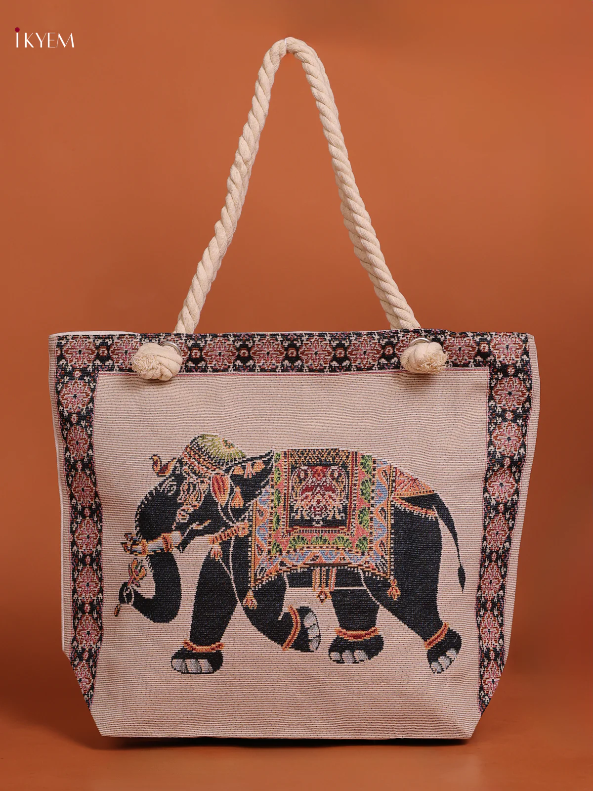 Rajasthani Pattern Hand Bag And Pouch Back With Sandal