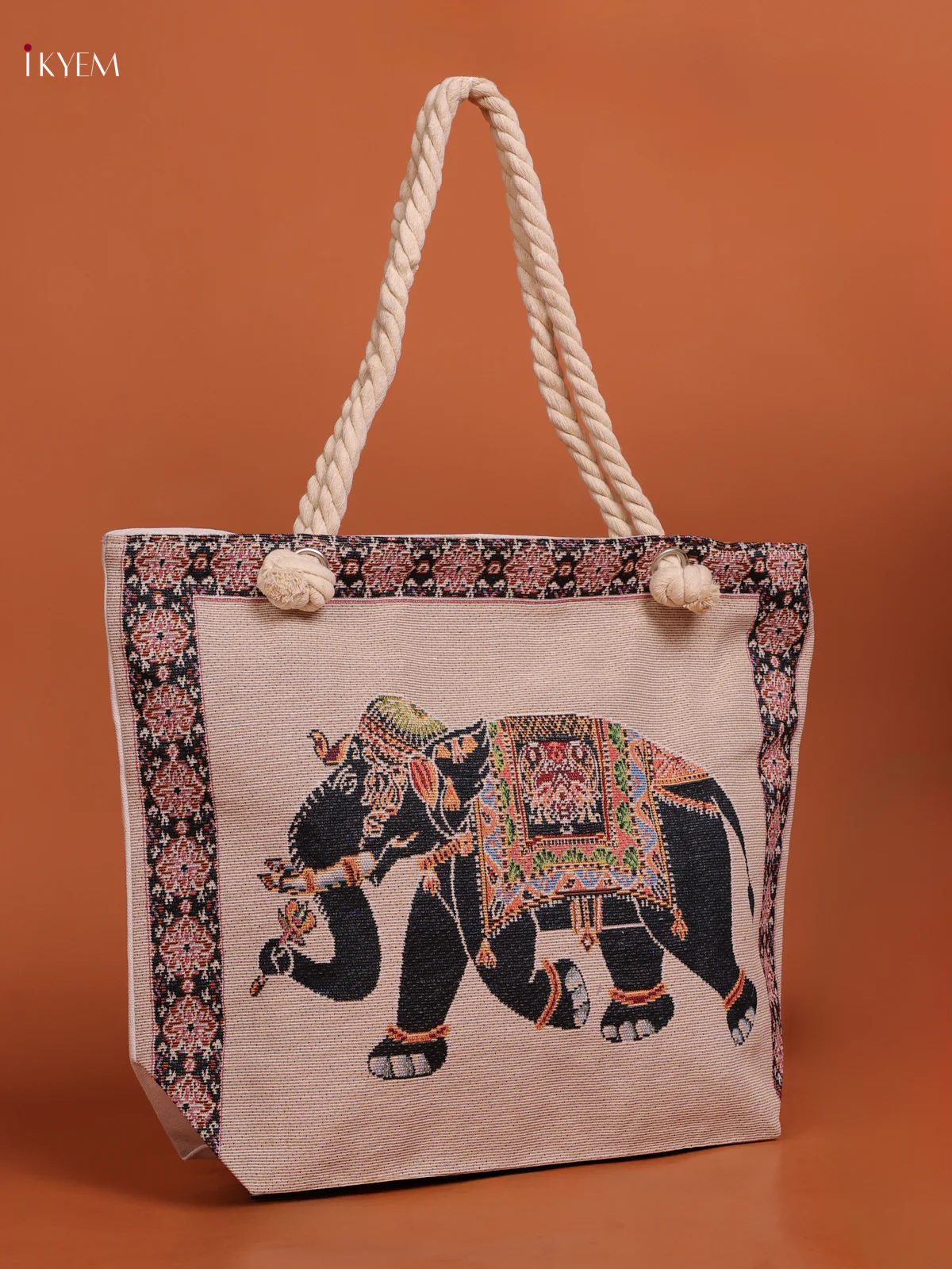 Rajasthani Pattern Hand Bag And Pouch Back With Sandal - Image 2