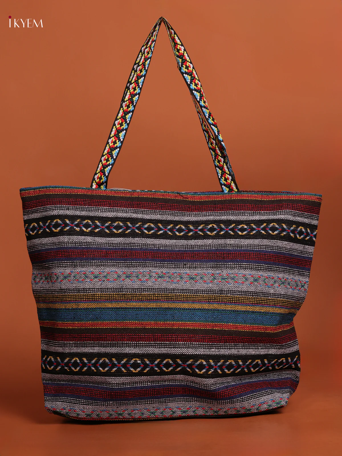 Elephant Tote Bag with 1 Compartment - Navy blue with Red - KE16207 - Image 3