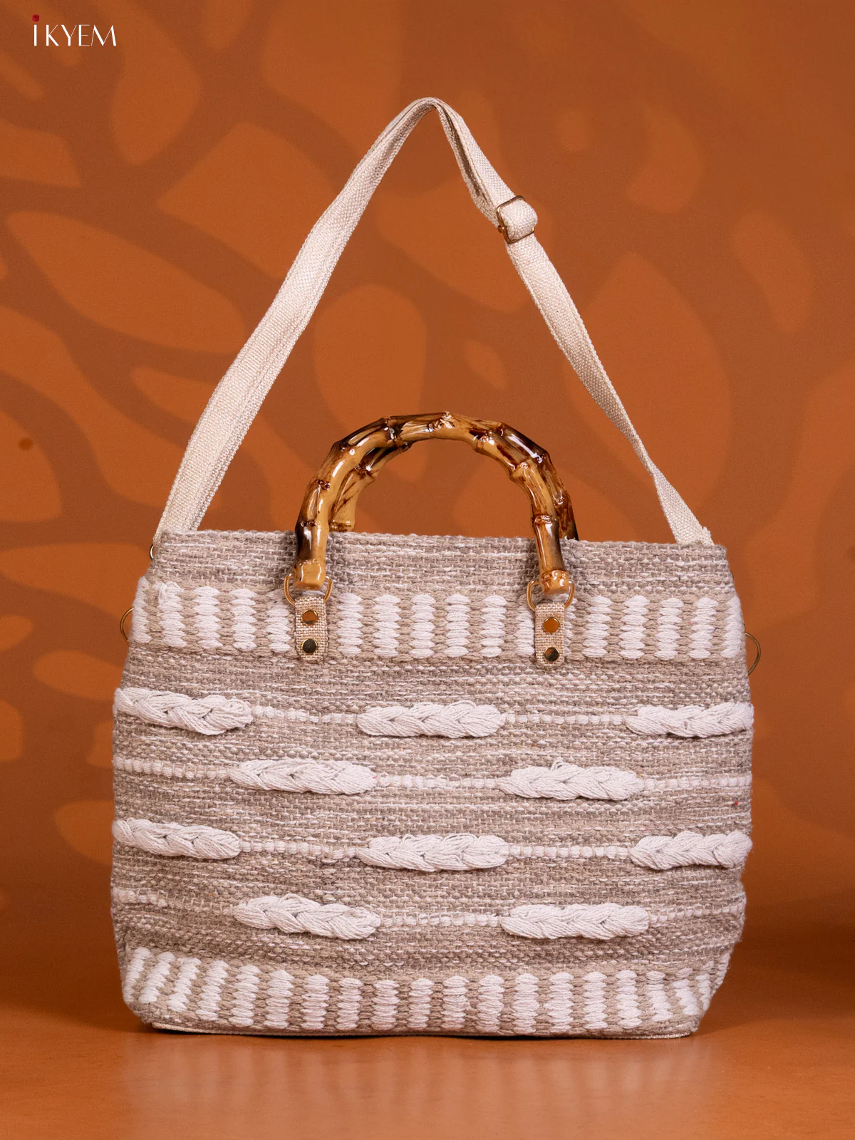 Jacquard woven rugs Shoudler Bag -  Grey - KE16251 - Image 2