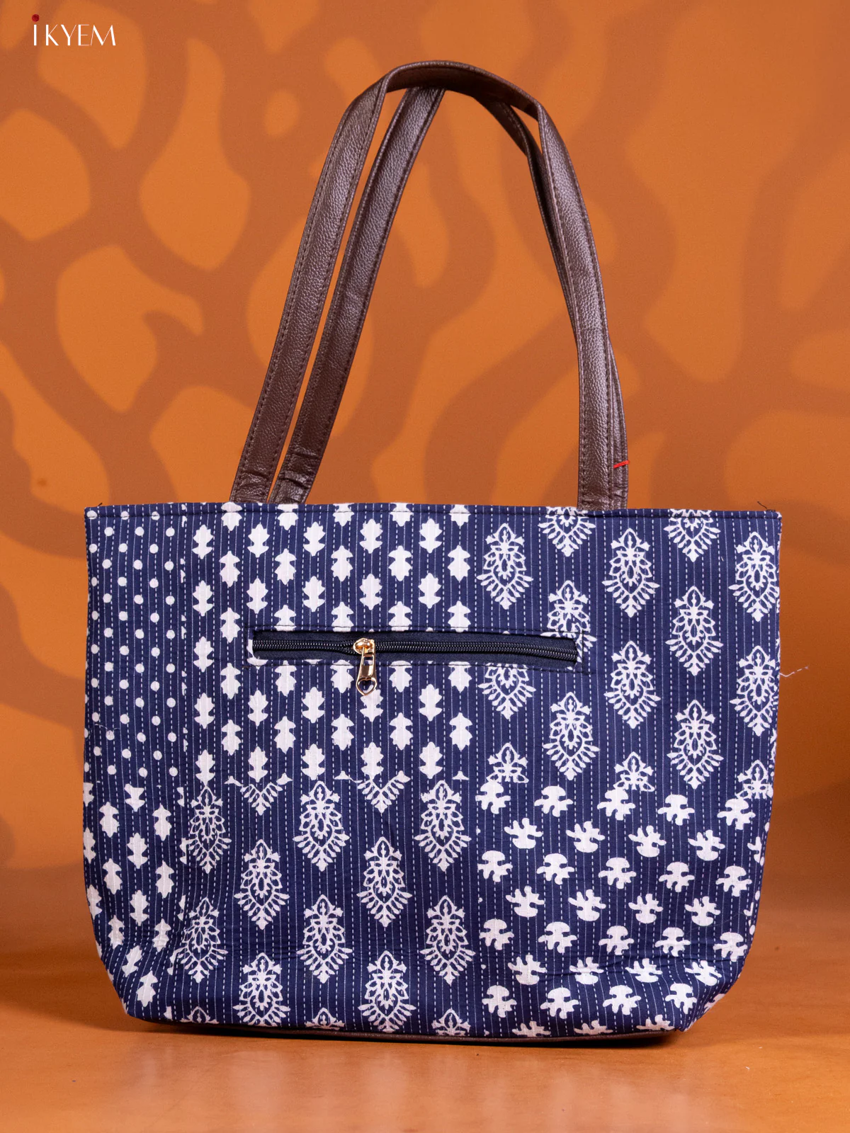 Ikat Design Handbag Combo Set - Navy Blue - KE16310 - Image 3
