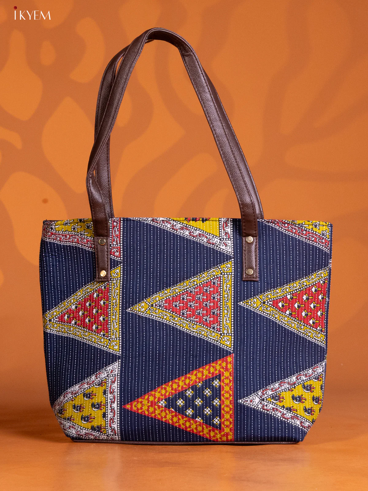 Ikat Design Handbag Combo Set - Navy blue - KE16314 - Image 2