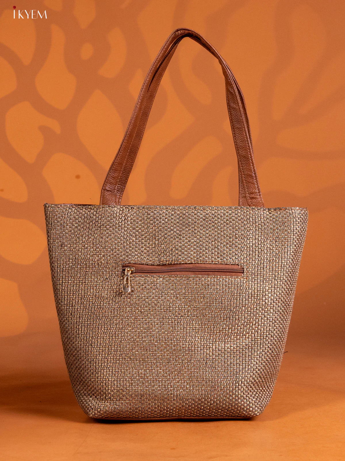 Jacquard Stripe Design Handbag 3 compartments - Brown - KE16317 - Image 2