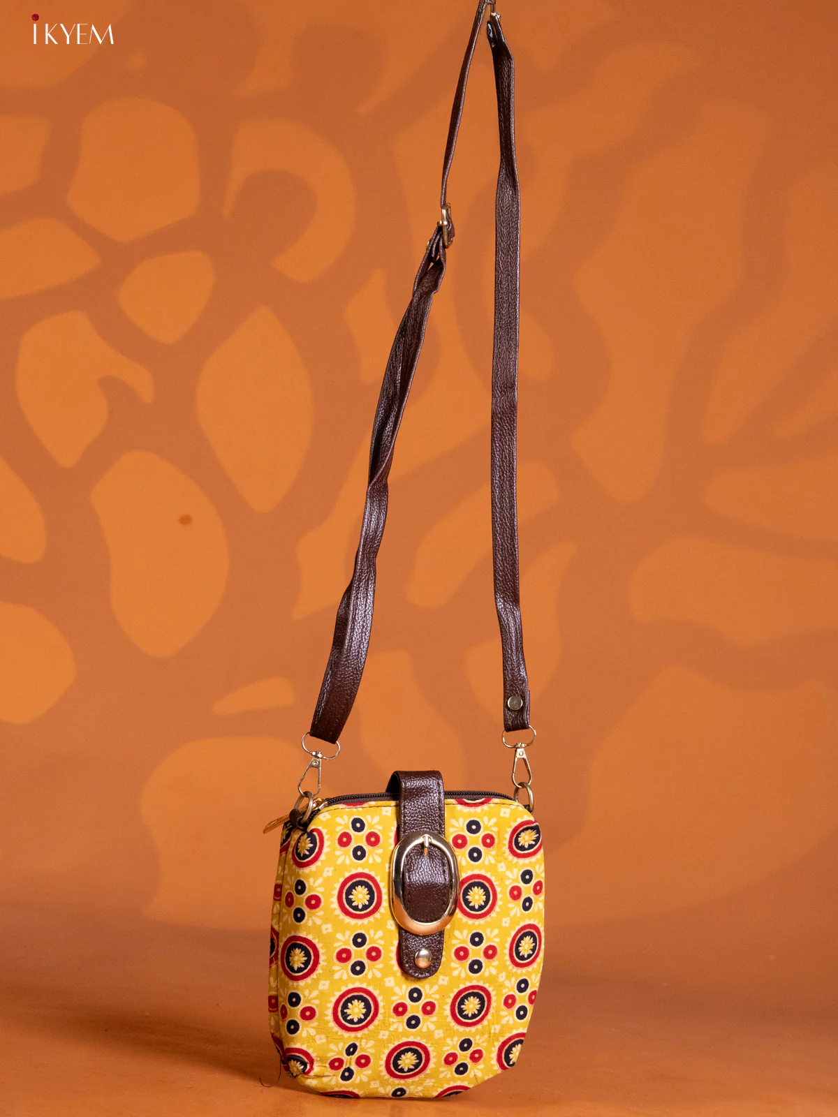 Cotton Floral Design Handbag Combo Set - Yellow - KE16329 - Image 4