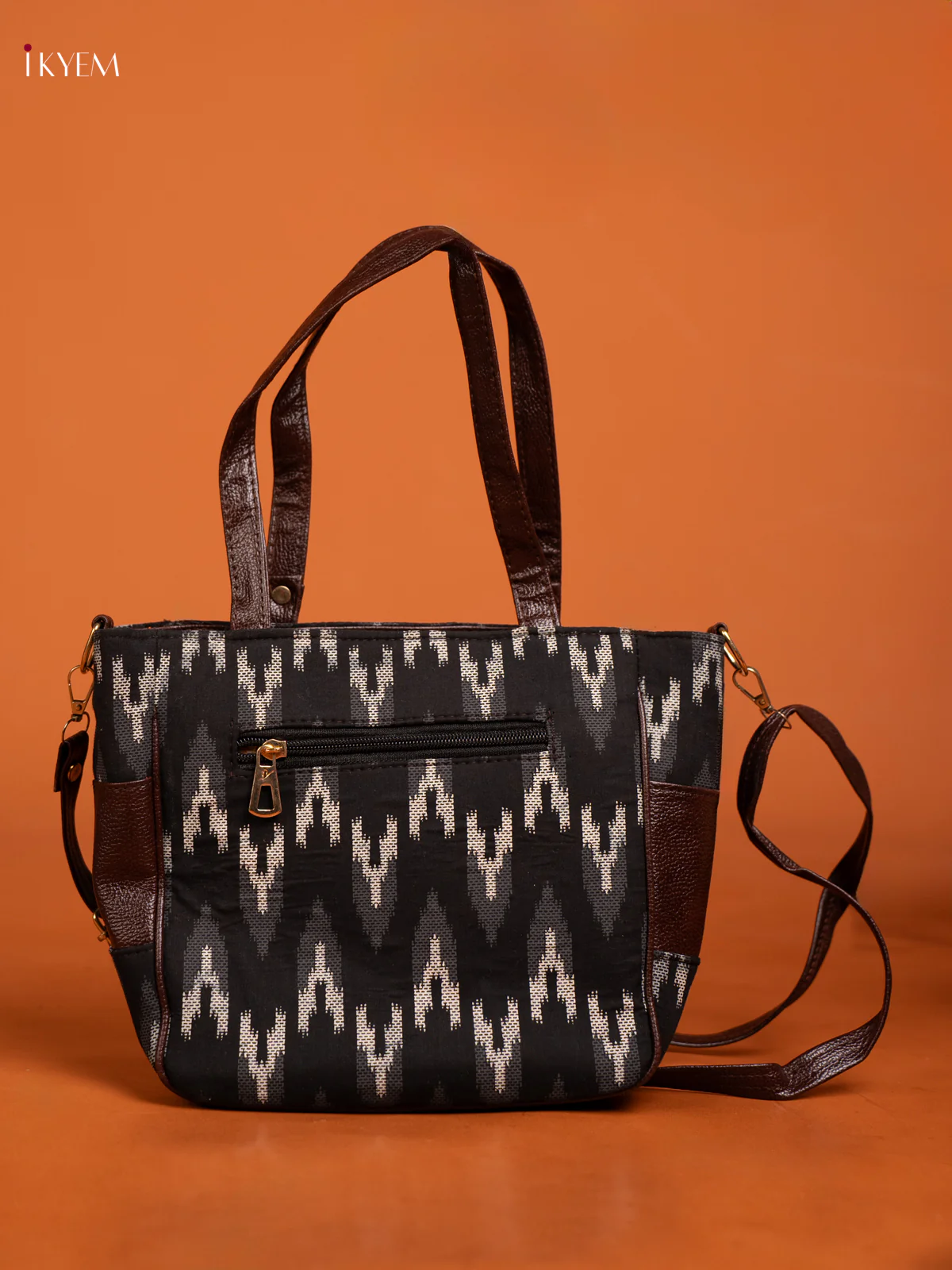Ikkat Design Hand Bag Combo Set Black - Image 3