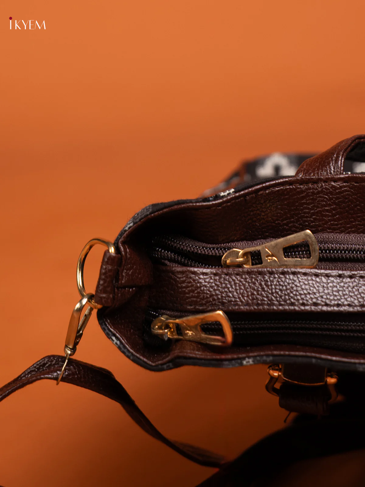 Ikkat Design Hand Bag Combo Set Black - Image 4