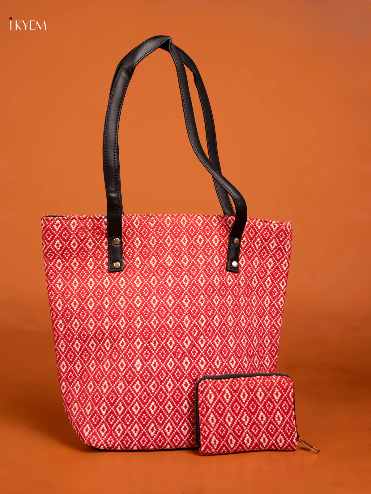 Jute Floral Design Handbag & Leather Sling with1 Compartment & 1 Coin pouch - Purple - KE16346 - Image 6