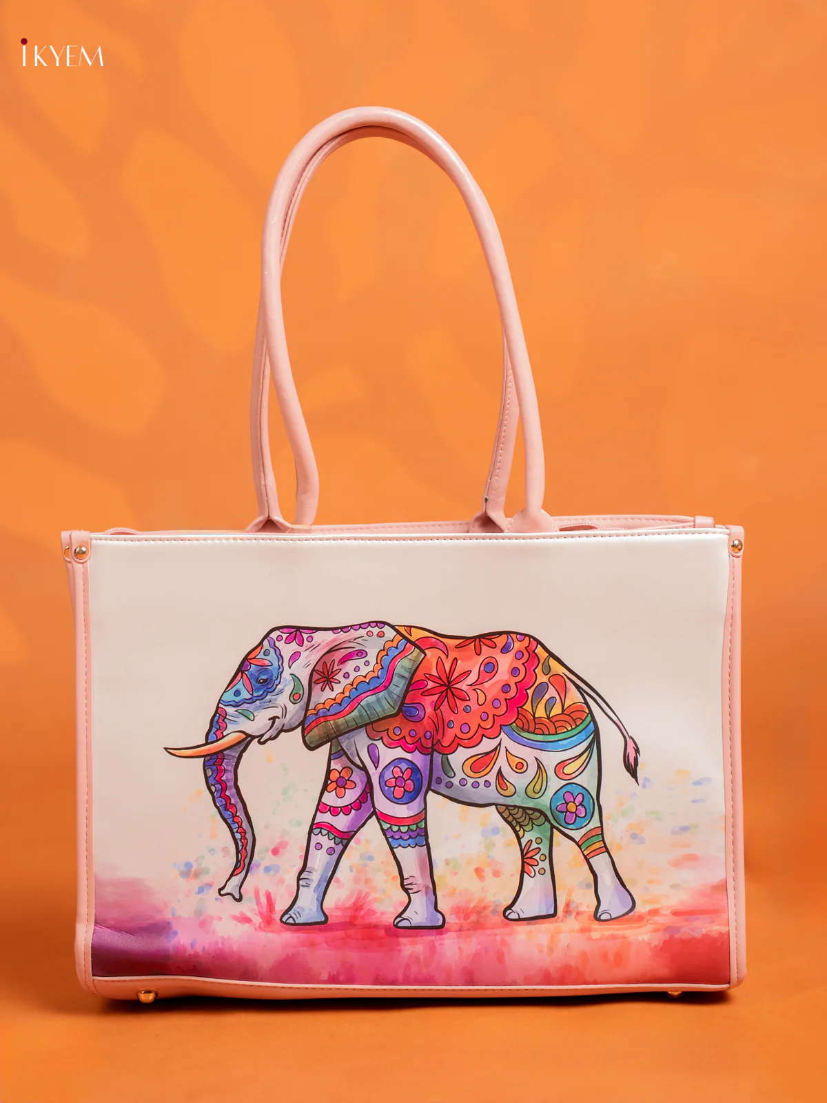Printed Handbag Elephant with 1 Compartments - Pink - KE16420