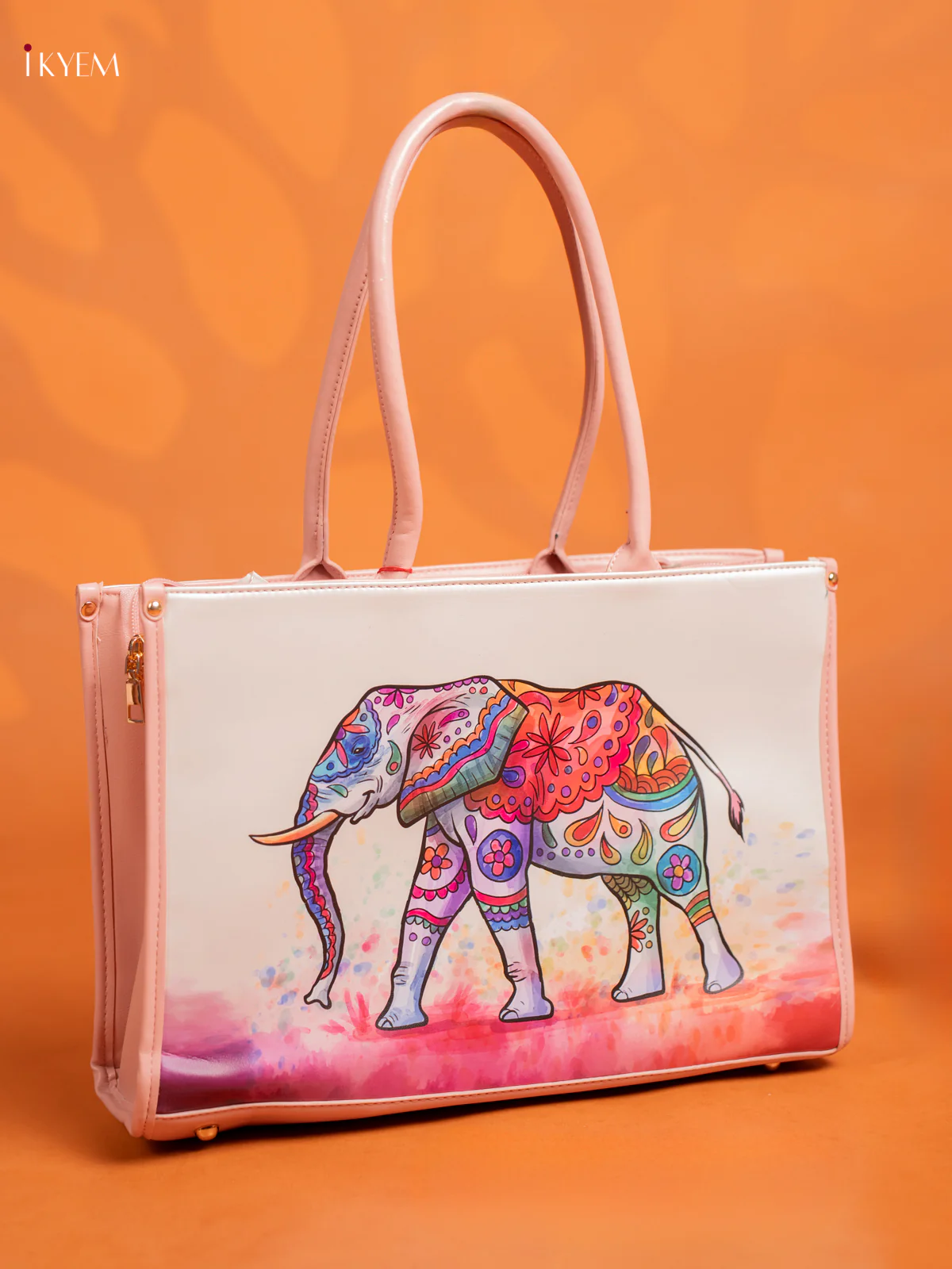 Printed Handbag Elephant with 1 Compartments - Pink - KE16420 - Image 2