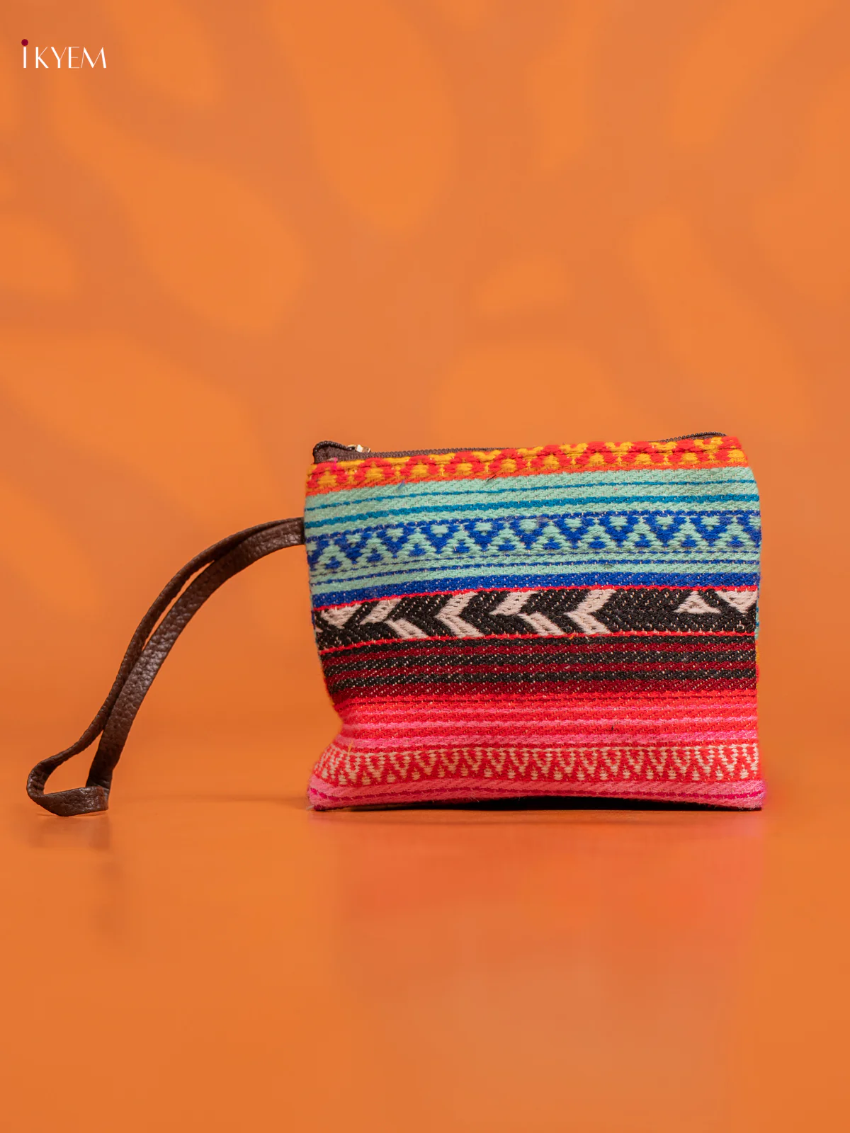 Jacquard Handbag and Leather Sling & Small Pouch with 1 compartment - Multicolour - KE16426 - Image 3