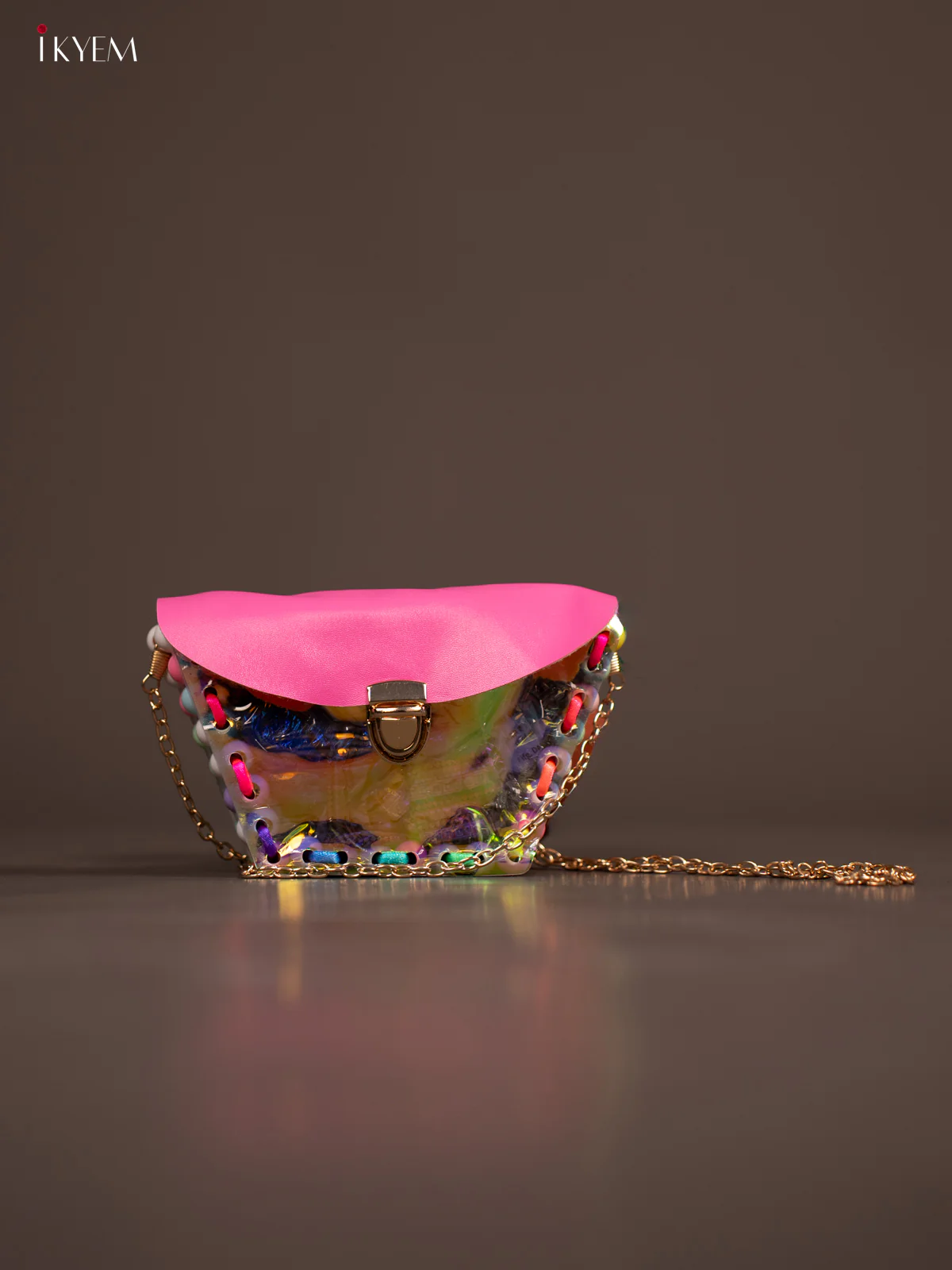 Acrylic Clutches Rectangal Sling Bag Pink
