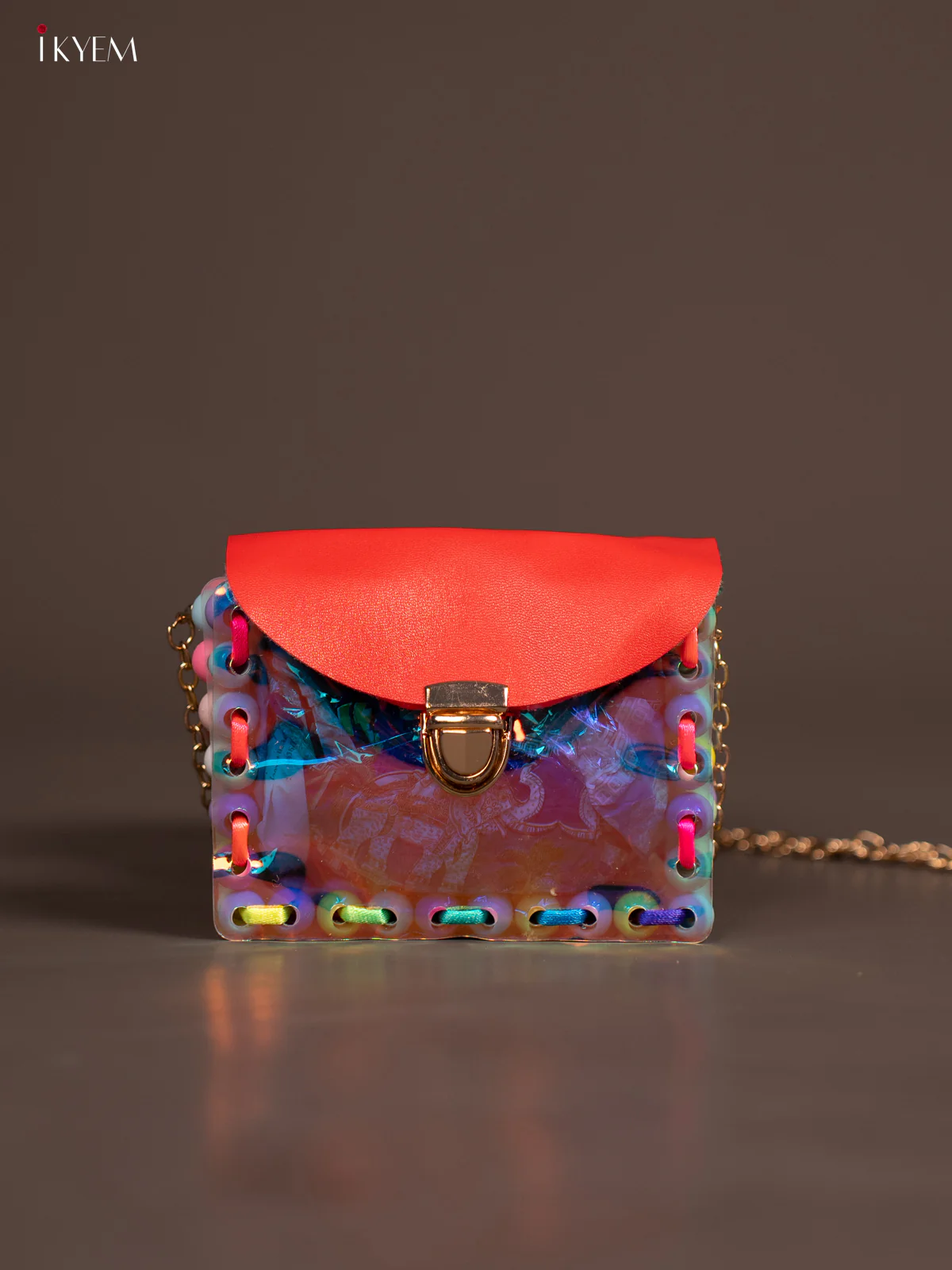 Acrylic Clutches  Square Sling Bag Red