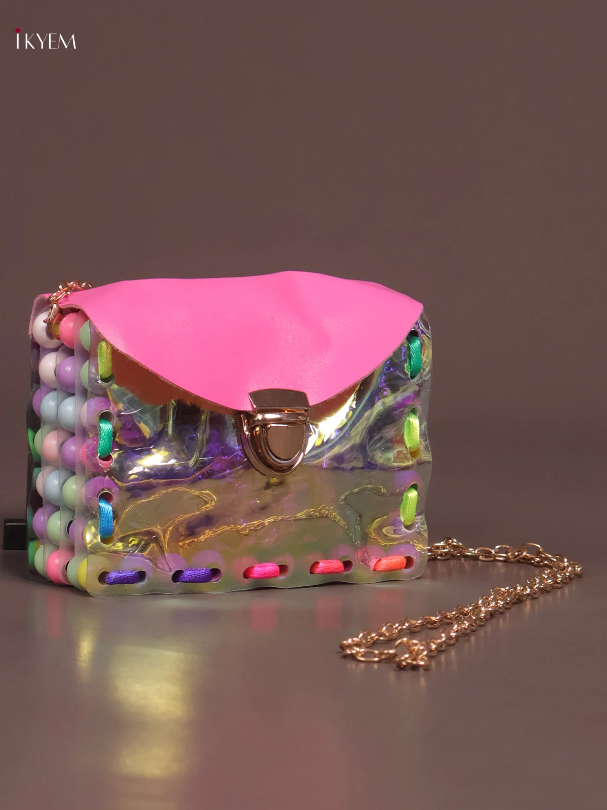 Acrylic Clutches  Square Sling Bag Pink - Image 2