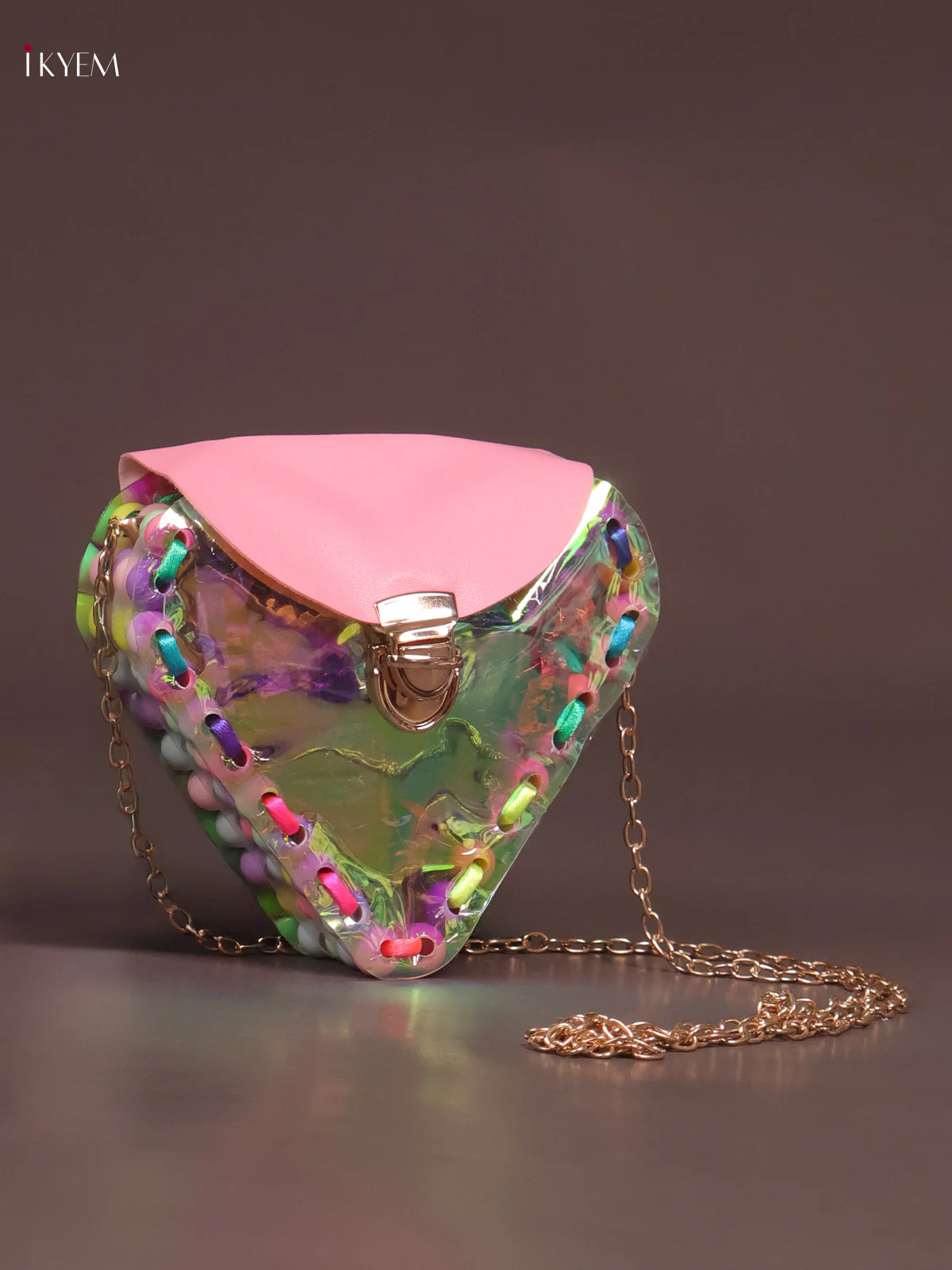 Acrylic Clutches  Heart Sling Bag Pink - Image 2