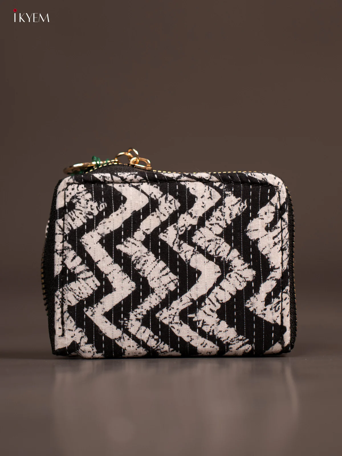 Geometric Print Wallet - Navy Blue with White - KE21186