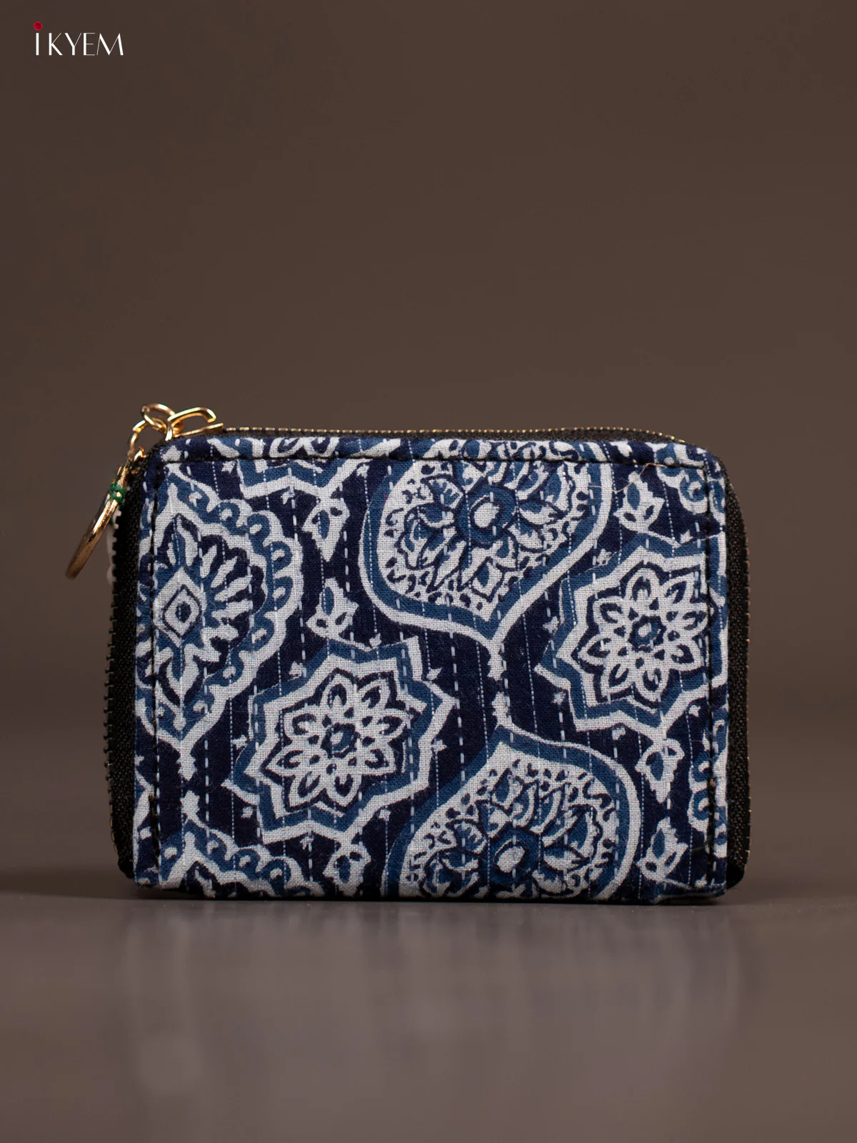 Ajrakh Print Wallet - Navy Blue - KE21187