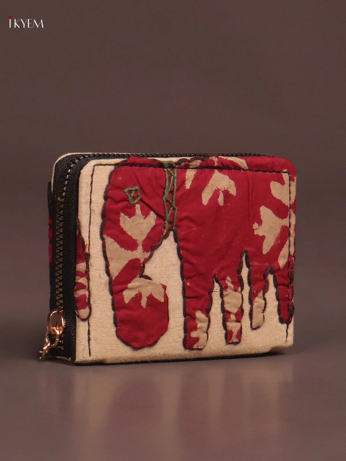 Embroidery Small Wallet - Cream with red - KE21195 - Image 2