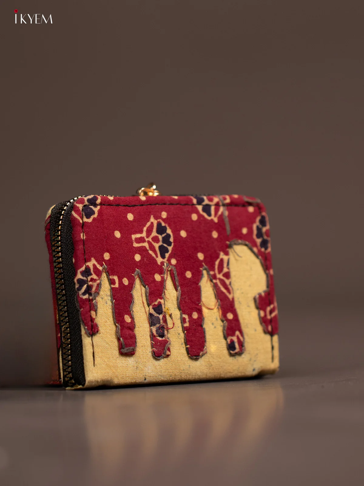 Embroidery Small Wallet - Sandal with Maroon - KE21215 - Image 2