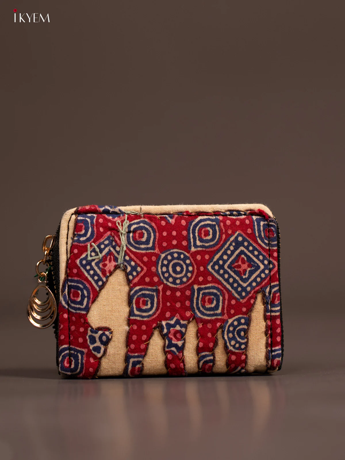Embroidery Small Wallet - Cream with Red - KE21232